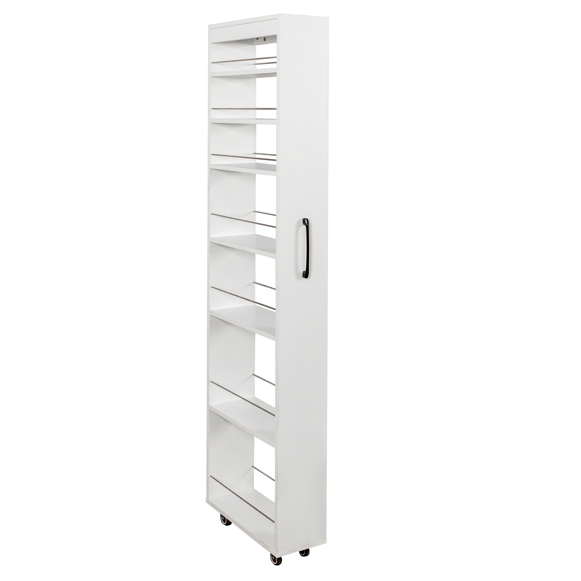 7-Tier Slim Pull-Out Storage Cabinet on Wheels for Kitchen & Laundry Room