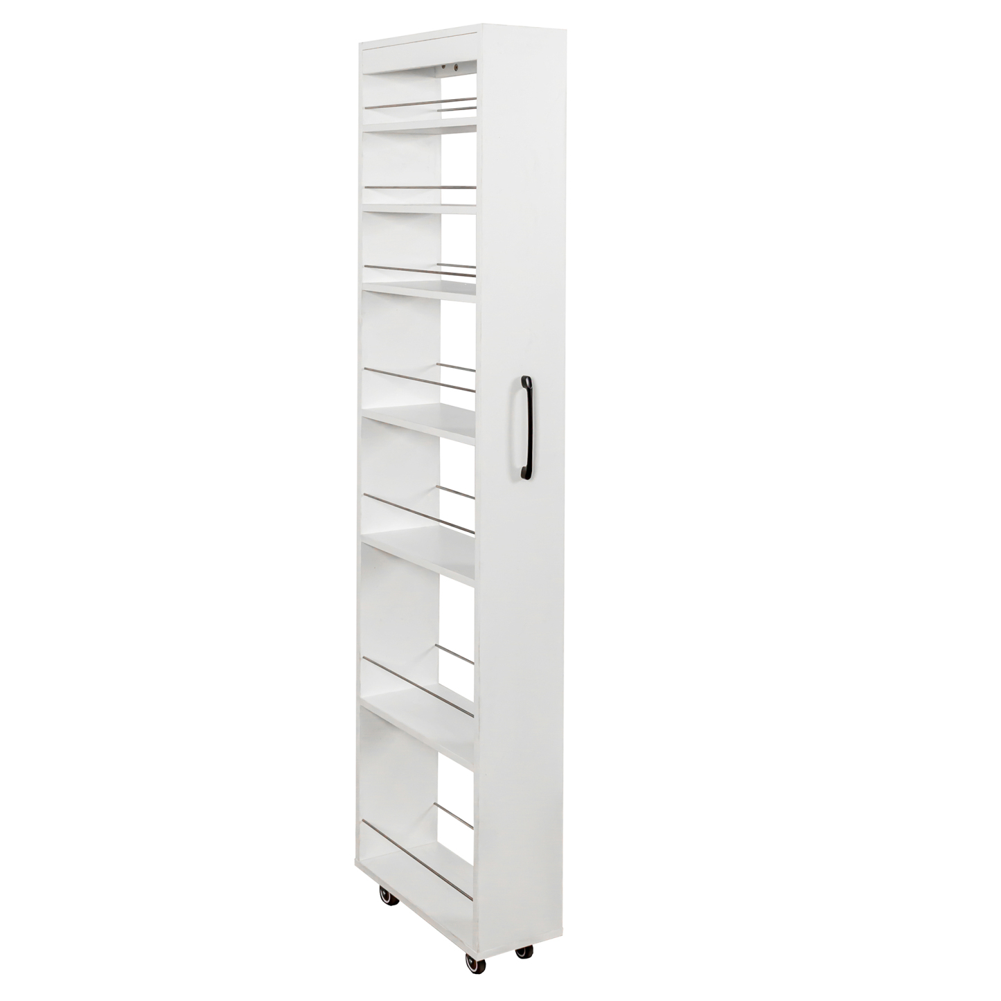 7-Tier Slim Pull-Out Storage Cabinet on Wheels for Kitchen & Laundry Room