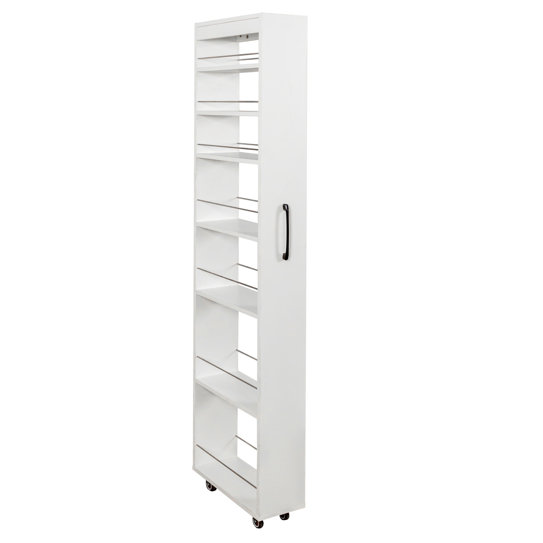 7-Tier Slim Pull-Out Storage Cabinet on Wheels for Kitchen & Laundry Room