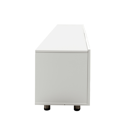 71" Modern White TV Stand with 2 Fluted Cabinet Doors & 2 Drawers