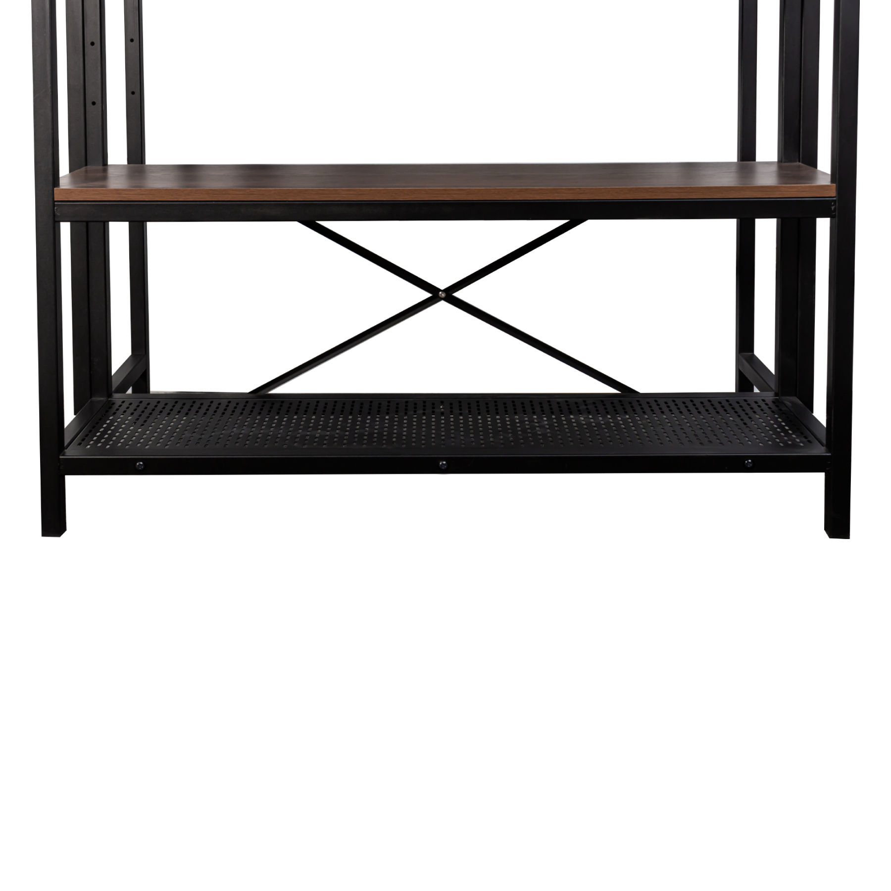 71" Industrial Kitchen Island w/ Storage Shelf & Hanging Rack