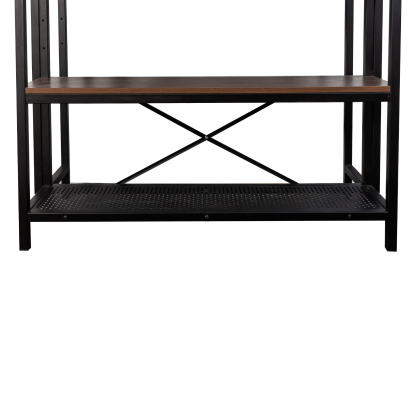 71" Industrial Kitchen Island w/ Storage Shelf & Hanging Rack