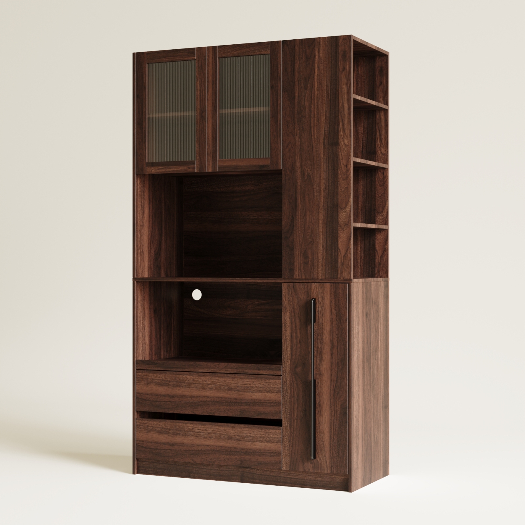 71" Kitchen Pantry Cabinet w/ Pull-out Shelf, 2 Drawers & Versatile Storage