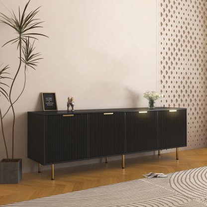 71" Modern TV Stand with Legs & 4 Doors for Living Room, Bedroom