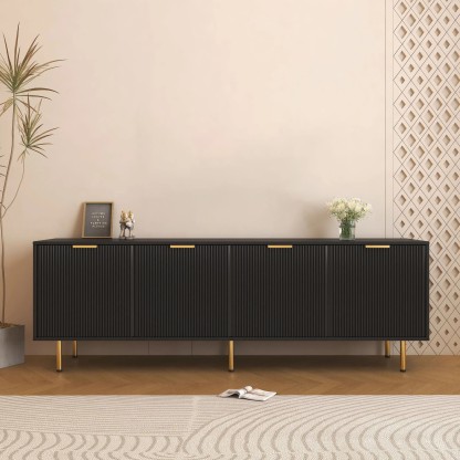 71" Modern TV Stand with Legs & 4 Doors for Living Room, Bedroom