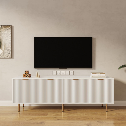 71" Modern TV Stand with Legs & 4 Doors for Living Room, Bedroom