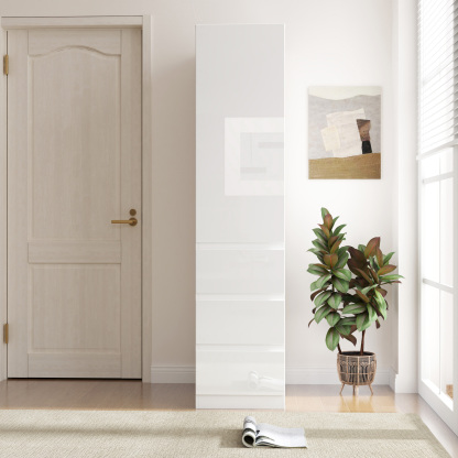 71" Modern Tall Storage Cabinet with Drawers and Door Shelves, Kitchen Pantry