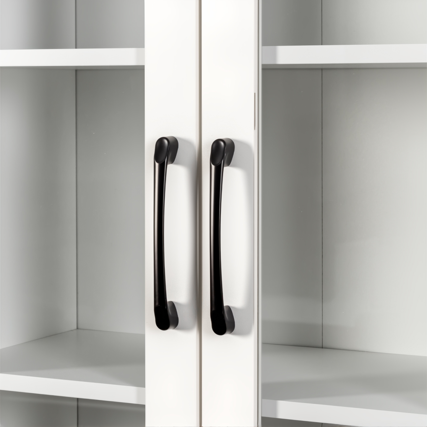 71" Multifunctional Storage Cabinet w/ 2 Glass Doors & Pull-Out Shelves