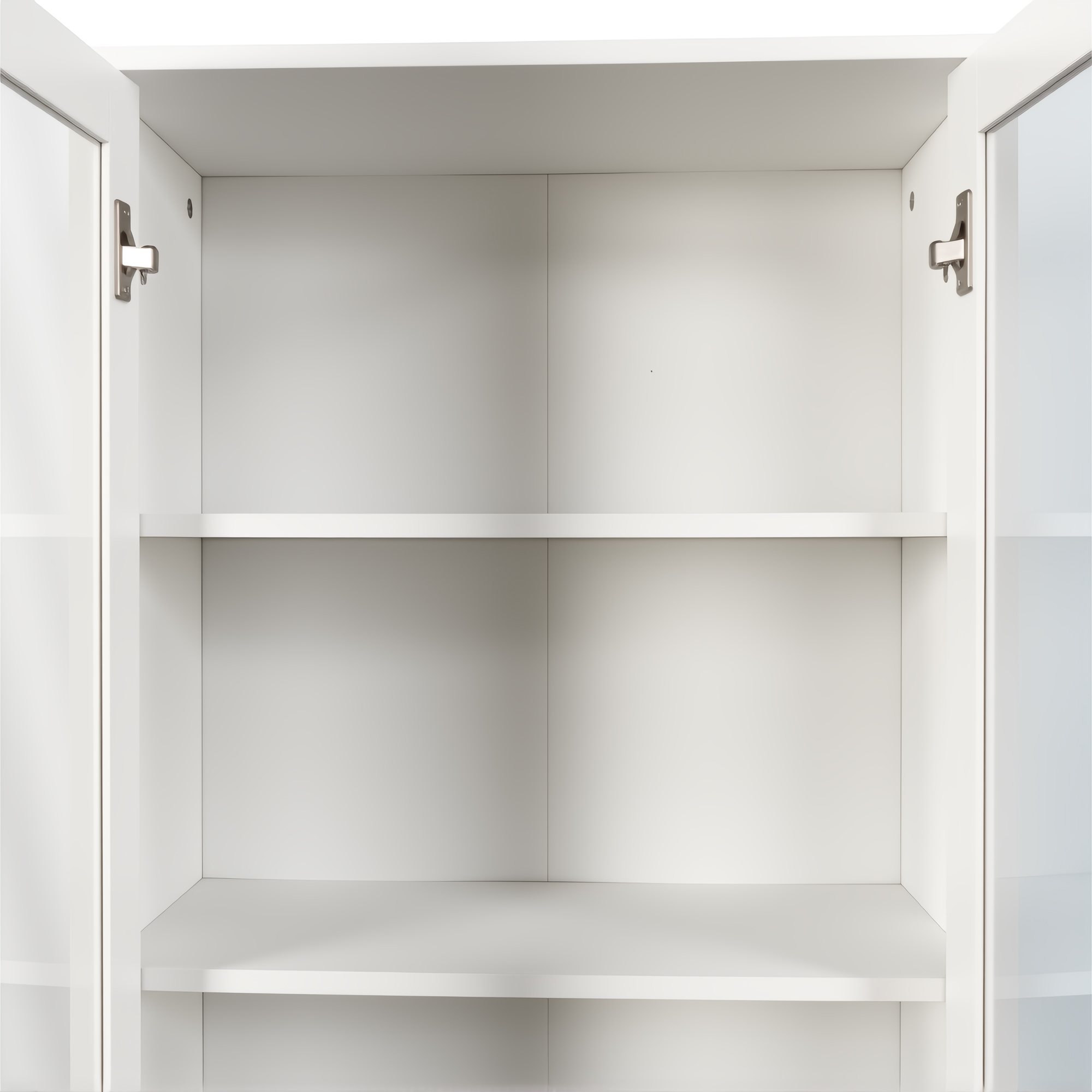 71" Multifunctional Storage Cabinet w/ 2 Glass Doors & Pull-Out Shelves