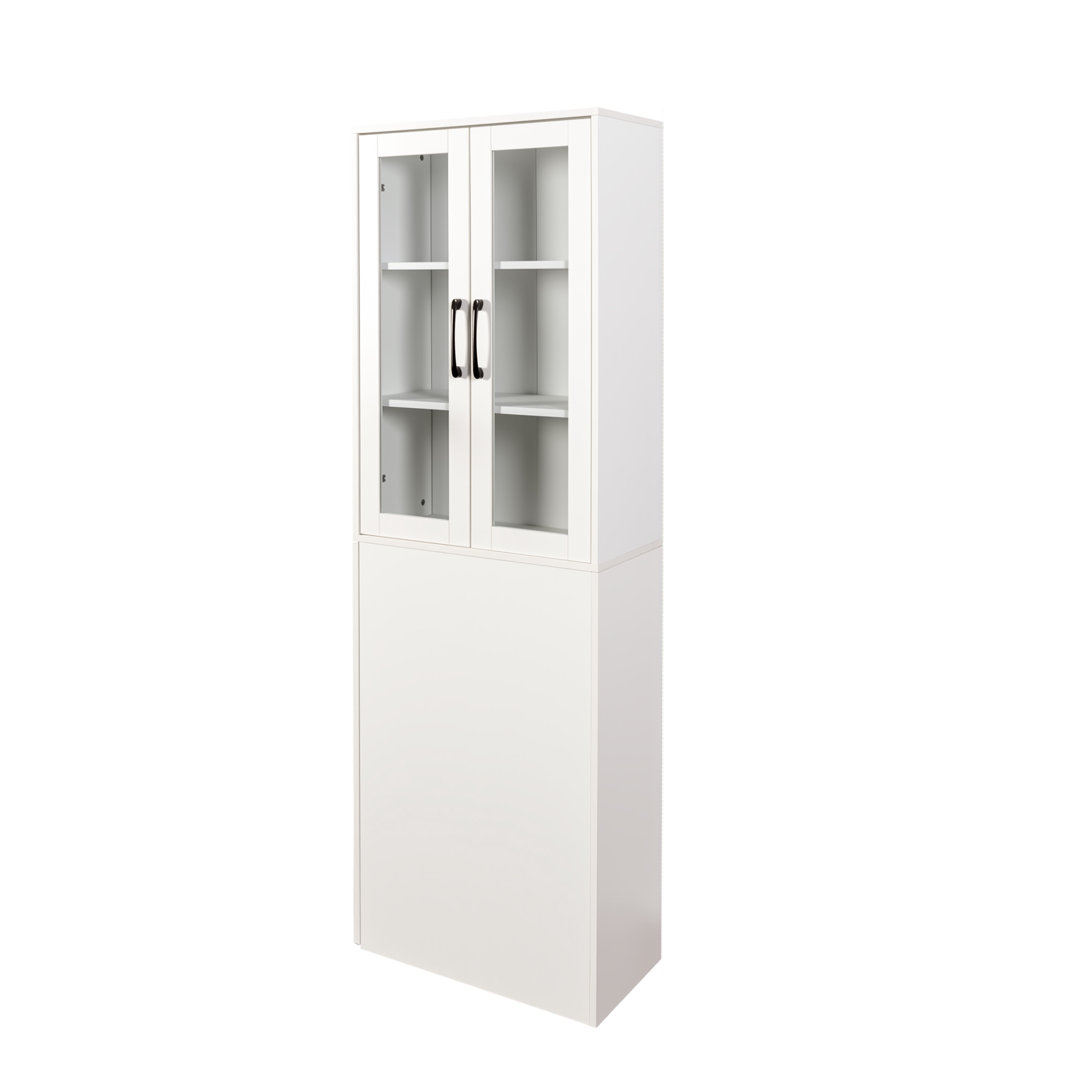 71" Multifunctional Storage Cabinet w/ 2 Glass Doors & Pull-Out Shelves