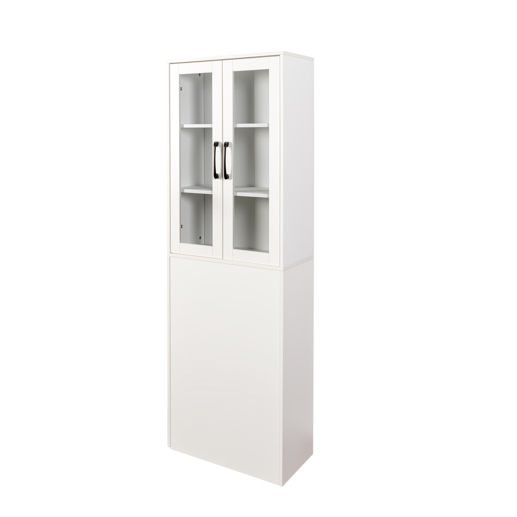 71" Multifunctional Storage Cabinet w/ 2 Glass Doors & Pull-Out Shelves