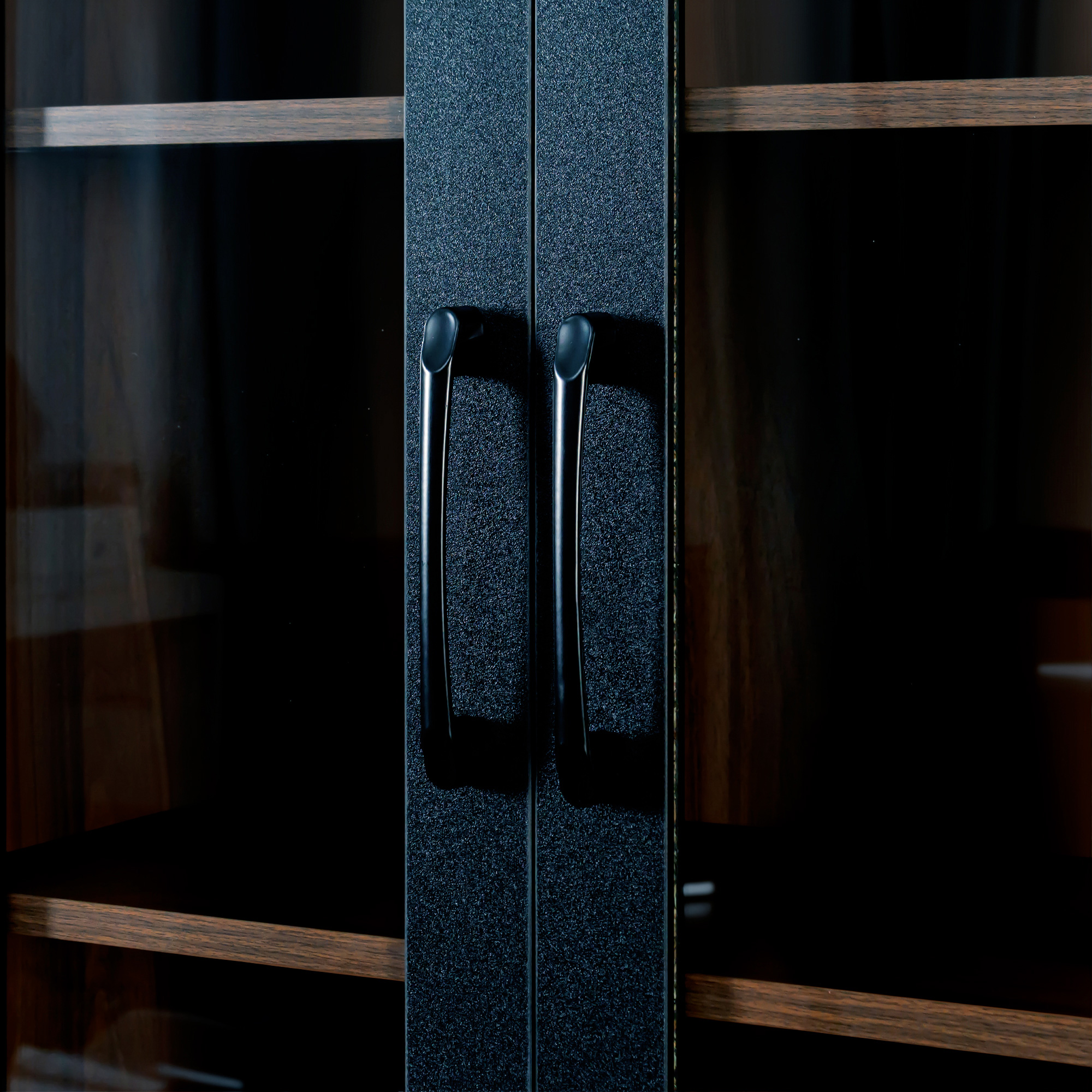 71" Multifunctional Storage Cabinet w/ 2 Glass Doors & Pull-Out Shelves