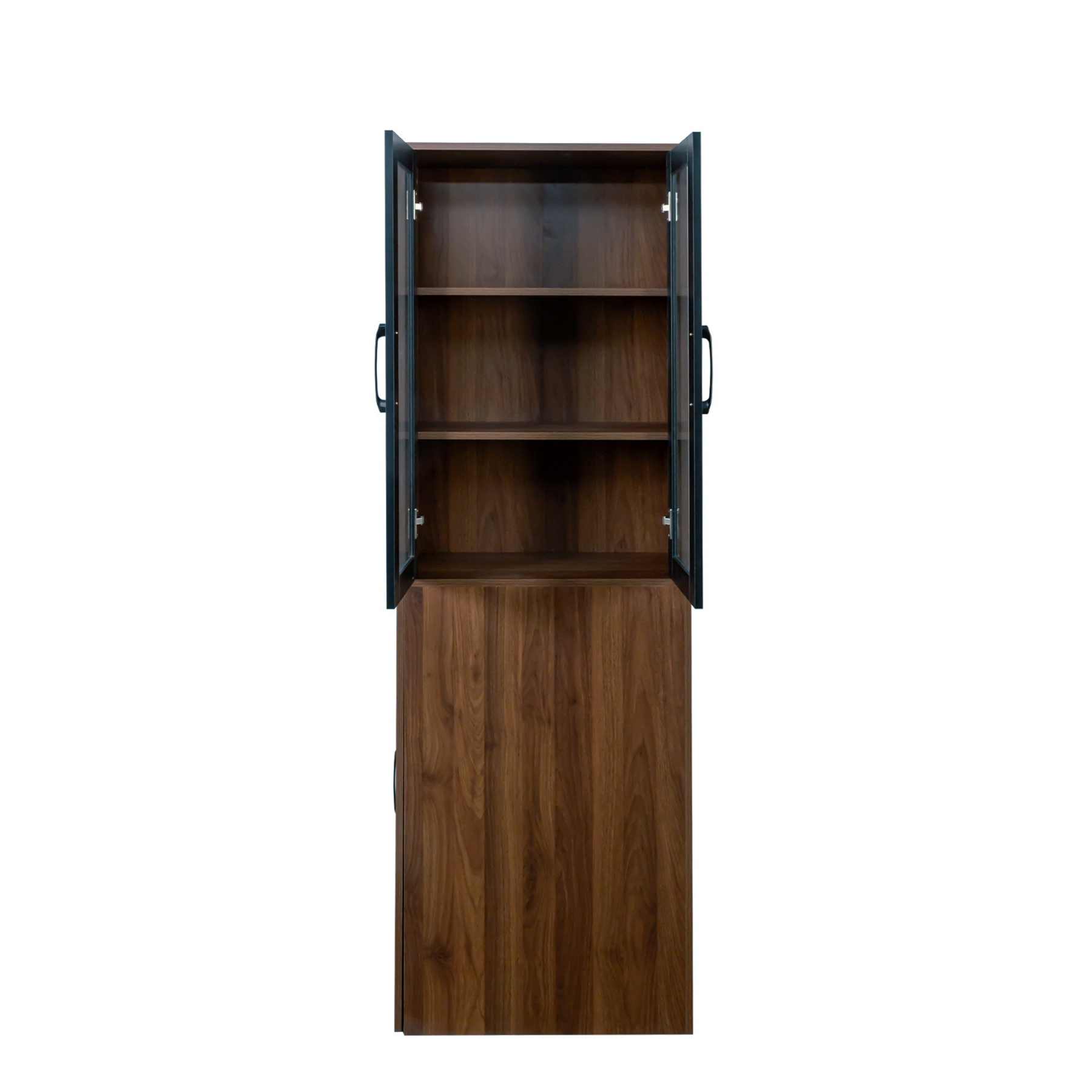 71" Multifunctional Storage Cabinet w/ 2 Glass Doors & Pull-Out Shelves