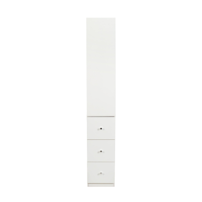 71" Narrow Display Storage Cabinet w/ 4-Tier Shelf and 3 Side Drawers