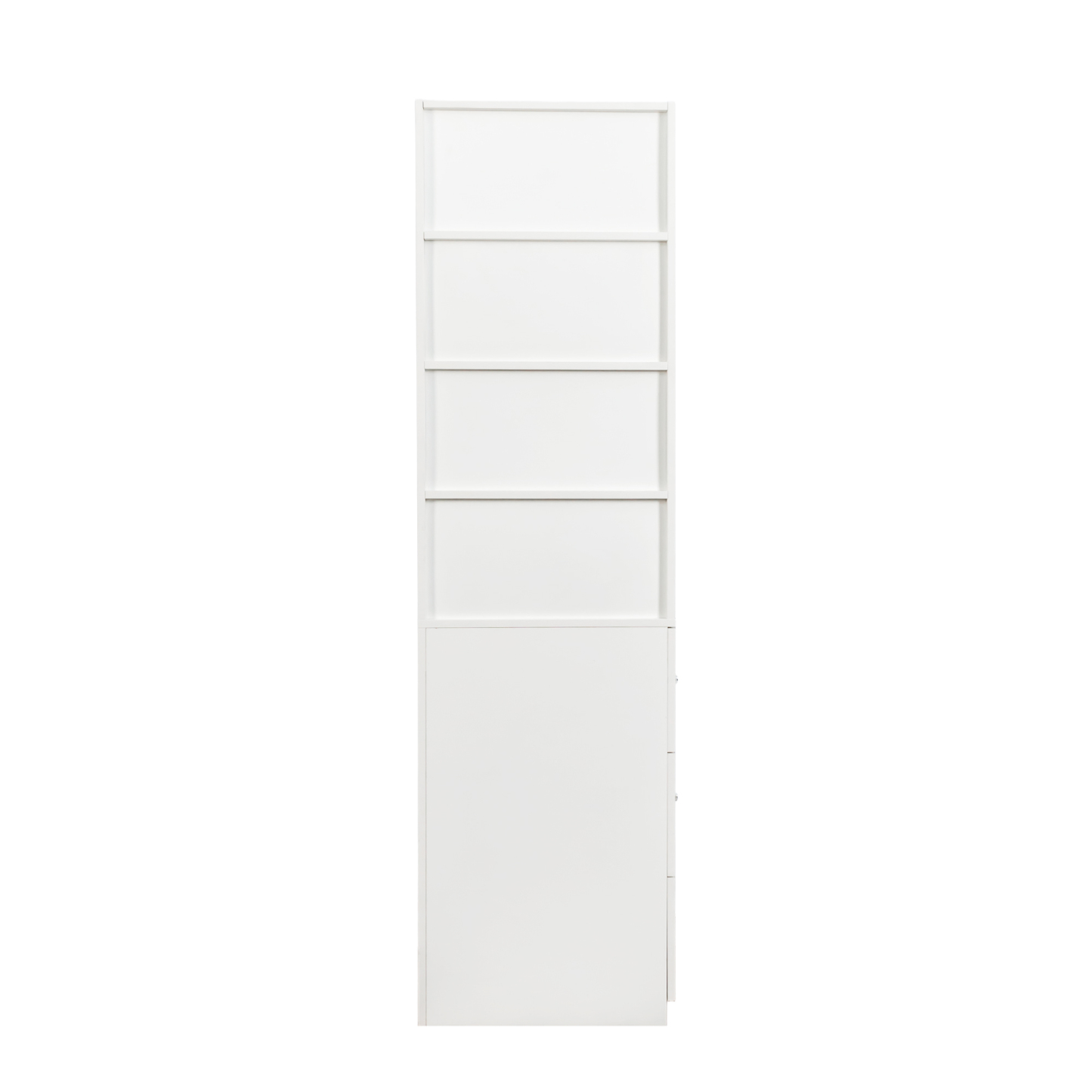 71" Narrow Display Storage Cabinet w/ 4-Tier Shelf and 3 Side Drawers