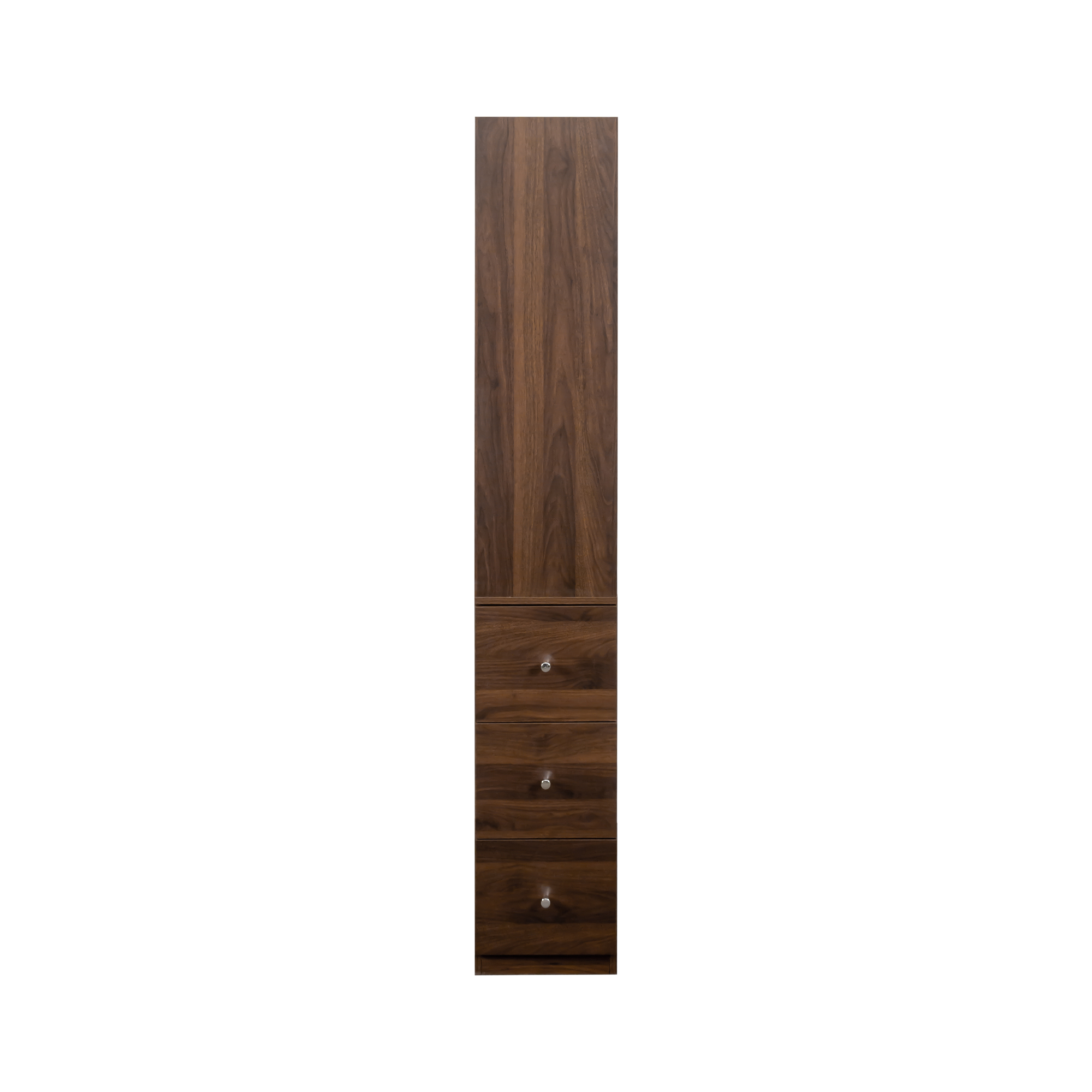 71" Narrow Display Storage Cabinet w/ 4-Tier Shelf and 3 Side Drawers