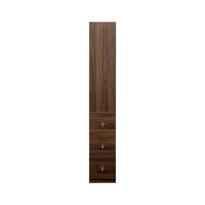 71" Narrow Display Storage Cabinet w/ 4-Tier Shelf and 3 Side Drawers