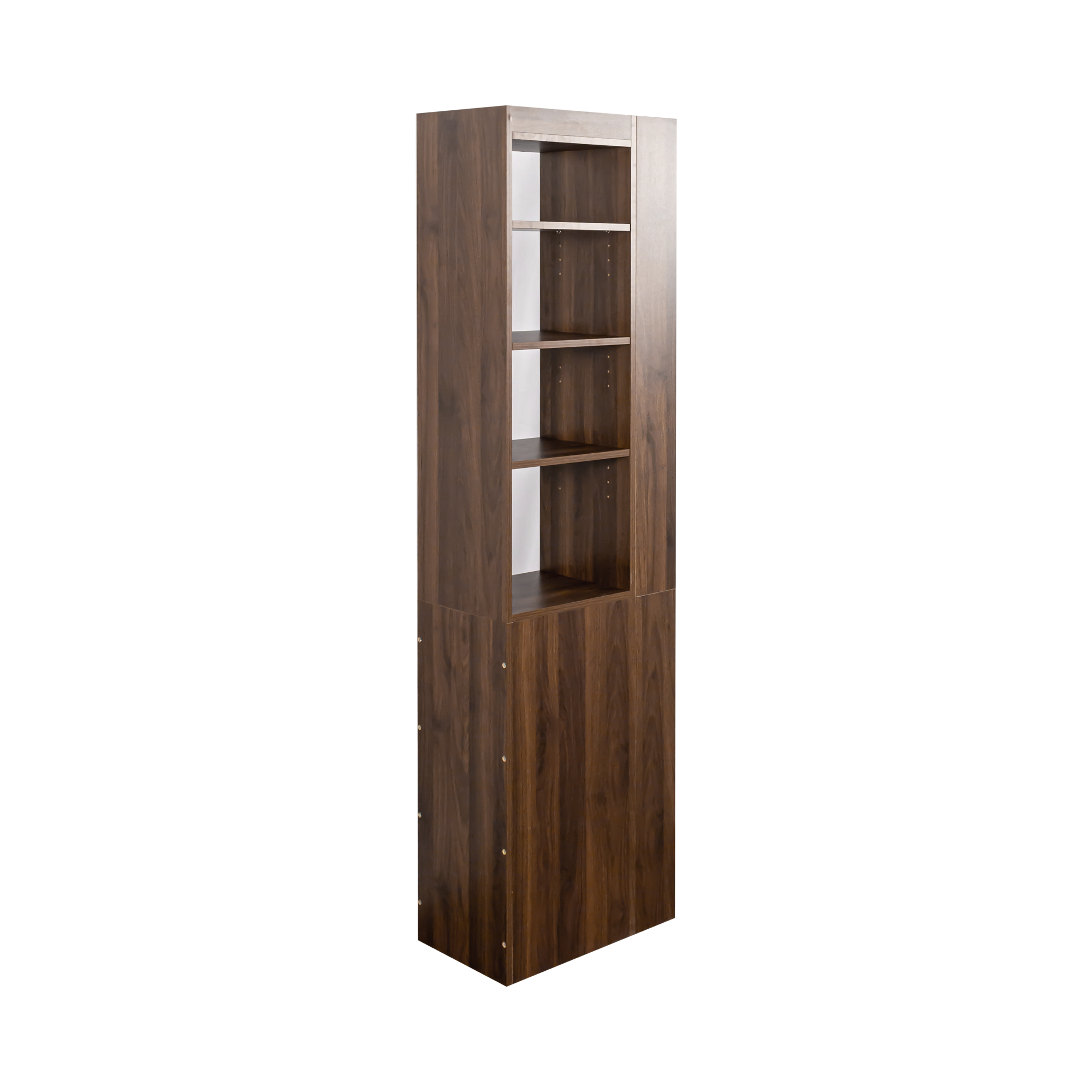 71" Narrow Storage Cabinet w/ 4-Tier Open Shelves & 3 Side Drawers