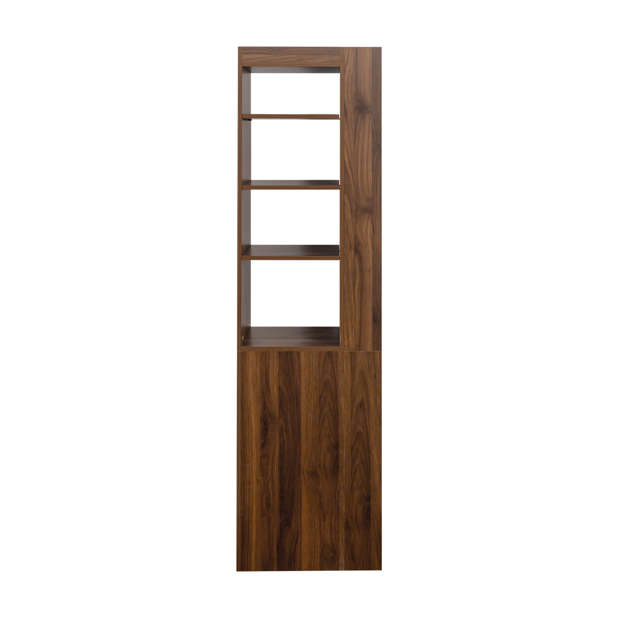 71" Narrow Storage Cabinet w/ 4-Tier Open Shelves & 3 Side Drawers
