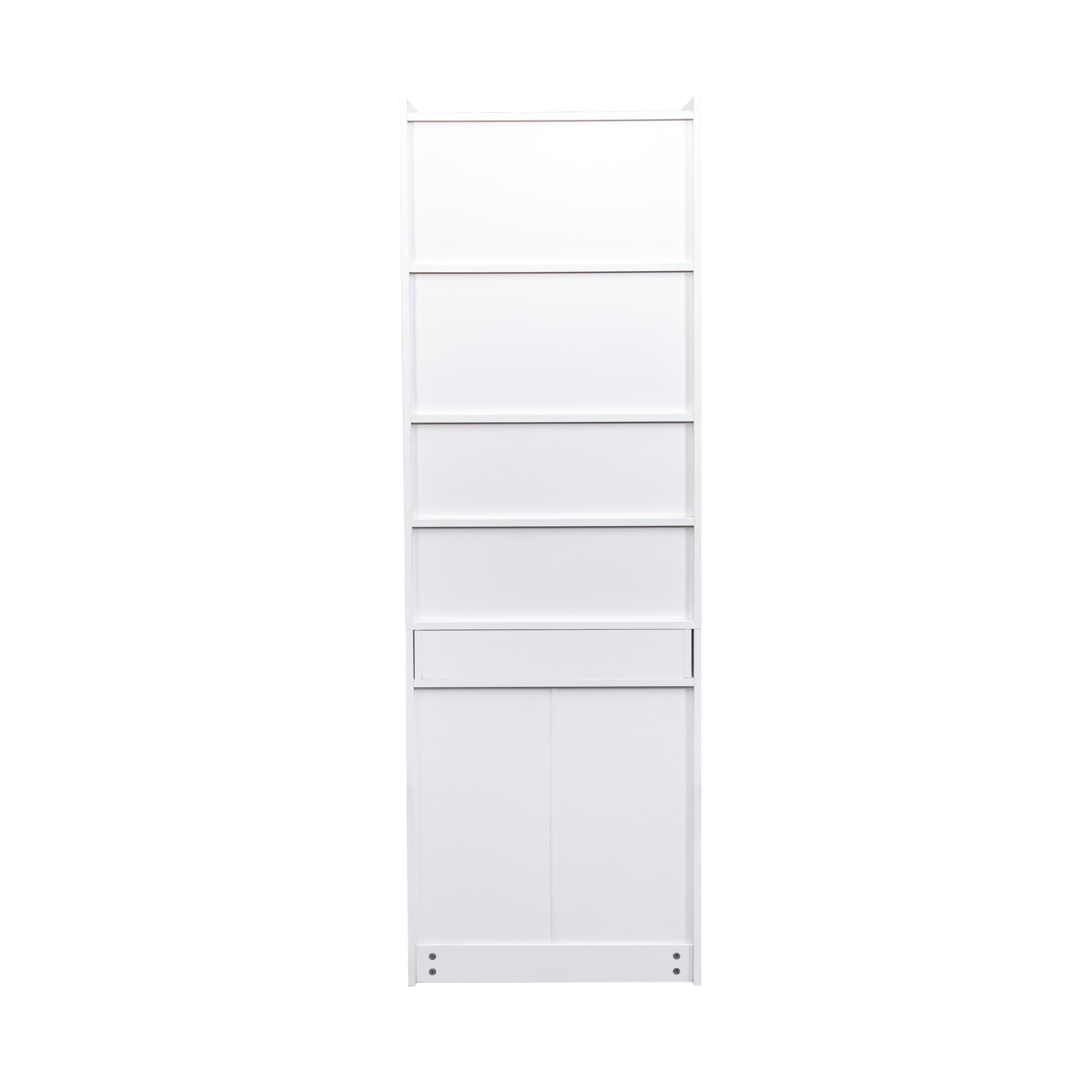 71" Rustic Bookcase with Foldable Desk & Glass Doors for Home Office | Space-Saving