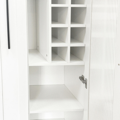 71" Slim Kitchen Pantry Cabinet w/ Clear Door & Pull-Out Shelf | Multifunctional