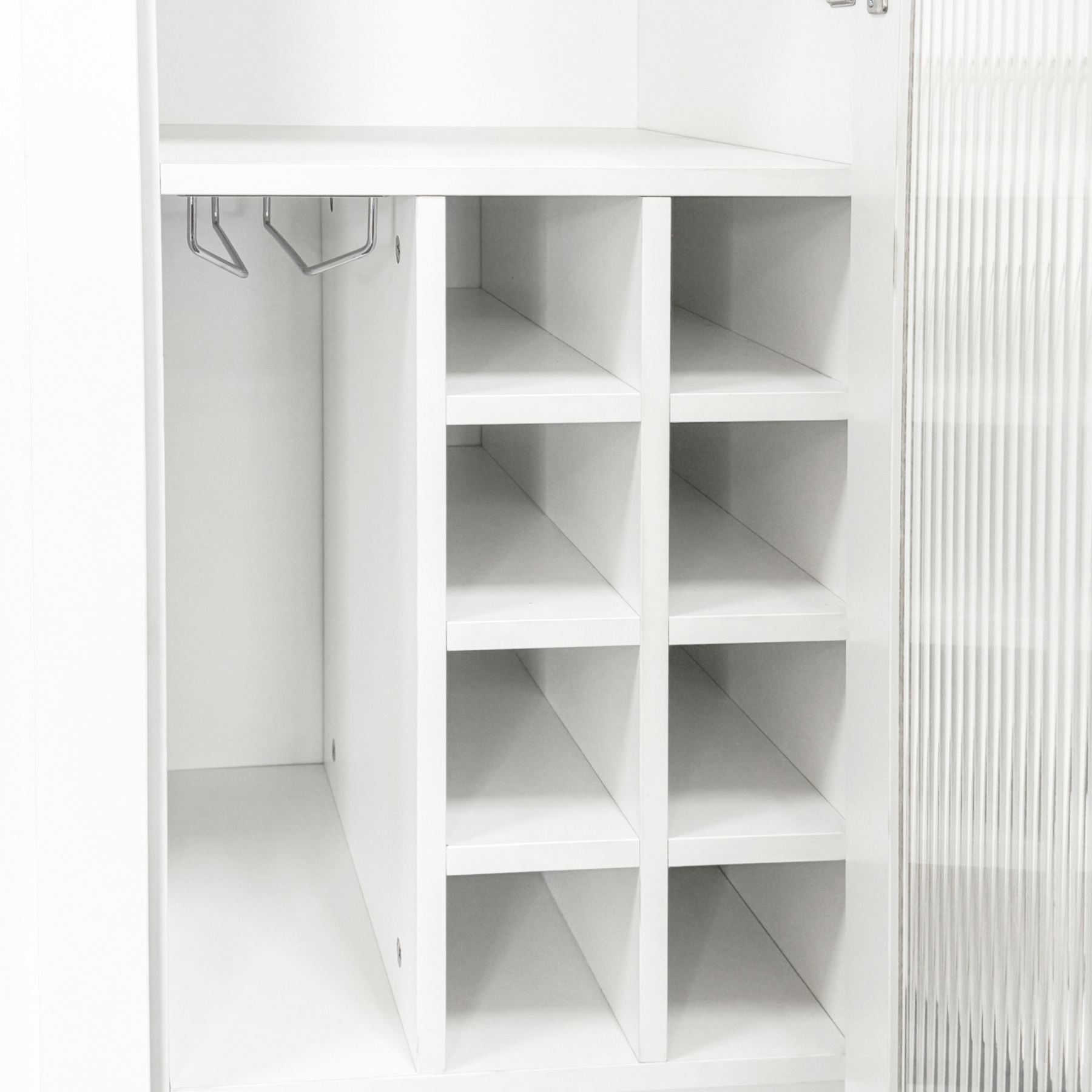 71" Slim Kitchen Pantry Cabinet w/ Clear Door & Pull-Out Shelf | Multifunctional