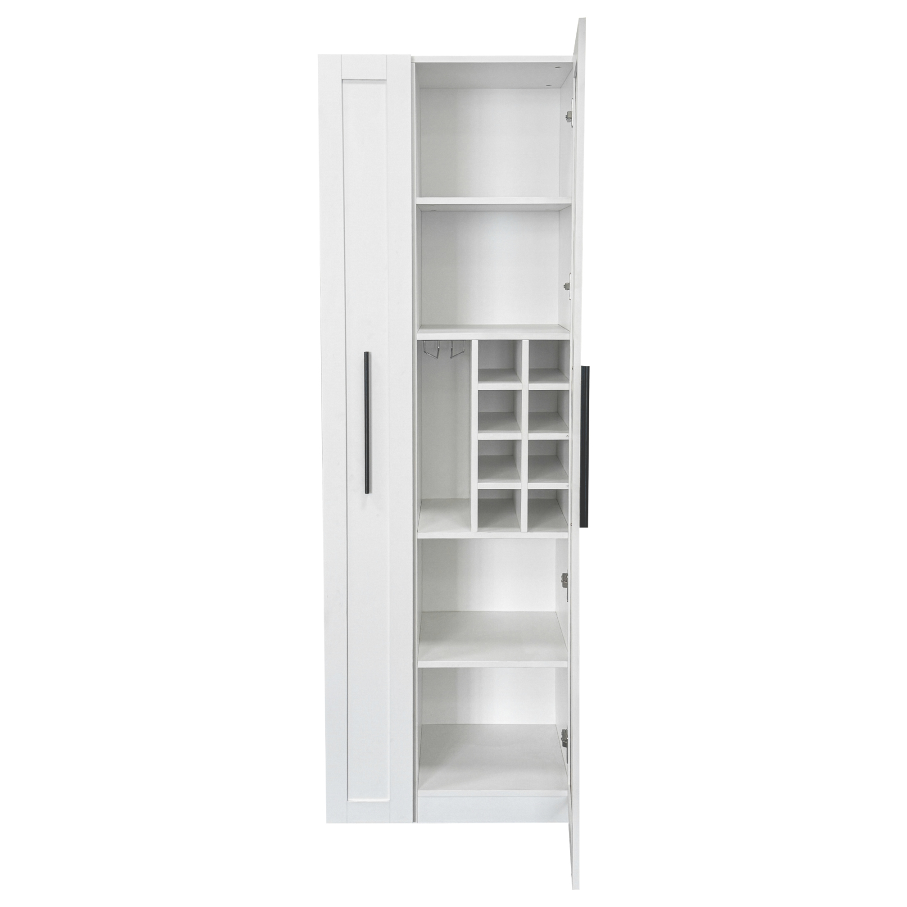 71" Slim Kitchen Pantry Cabinet w/ Clear Door & Pull-Out Shelf | Multifunctional