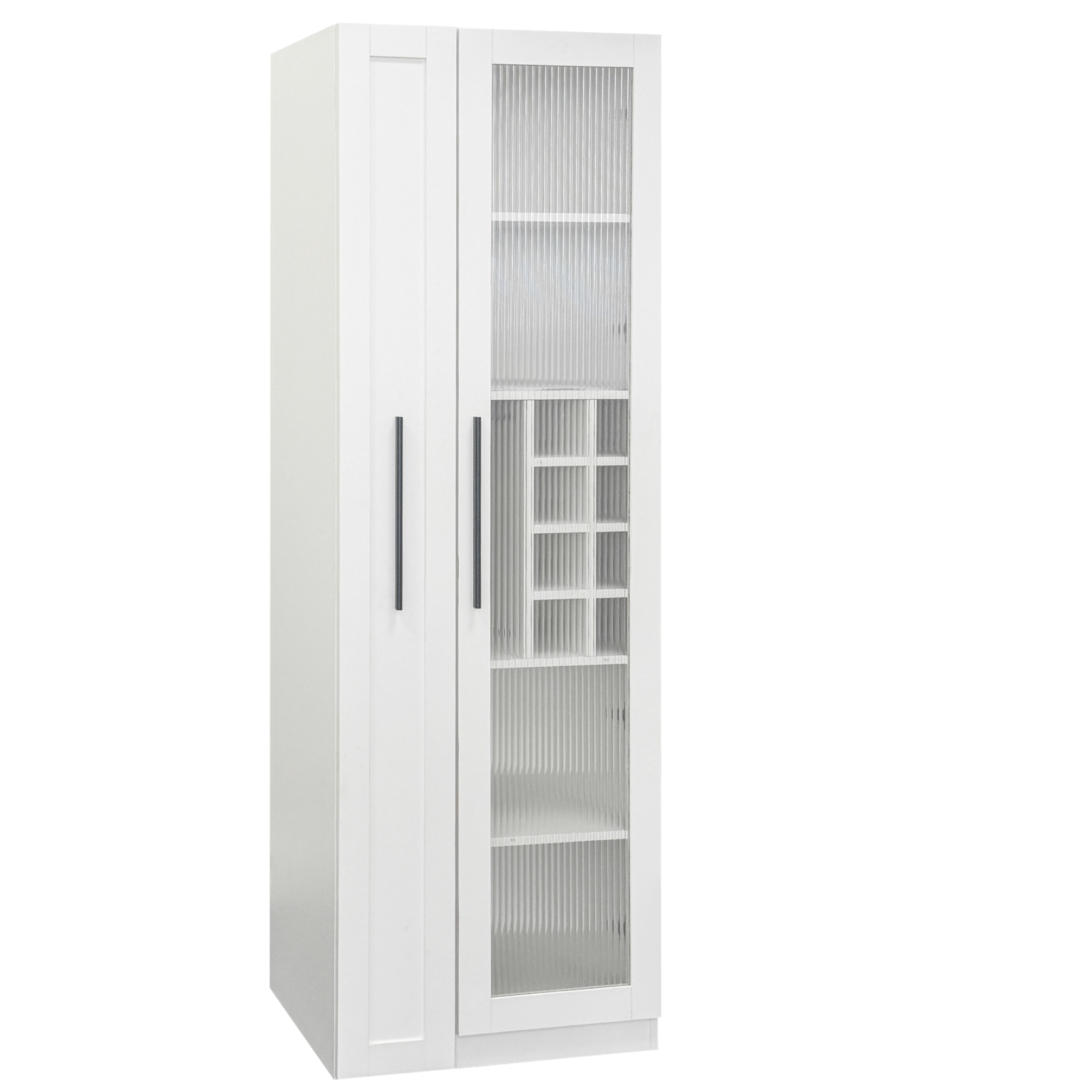 71" Slim Kitchen Pantry Cabinet w/ Clear Door & Pull-Out Shelf | Multifunctional