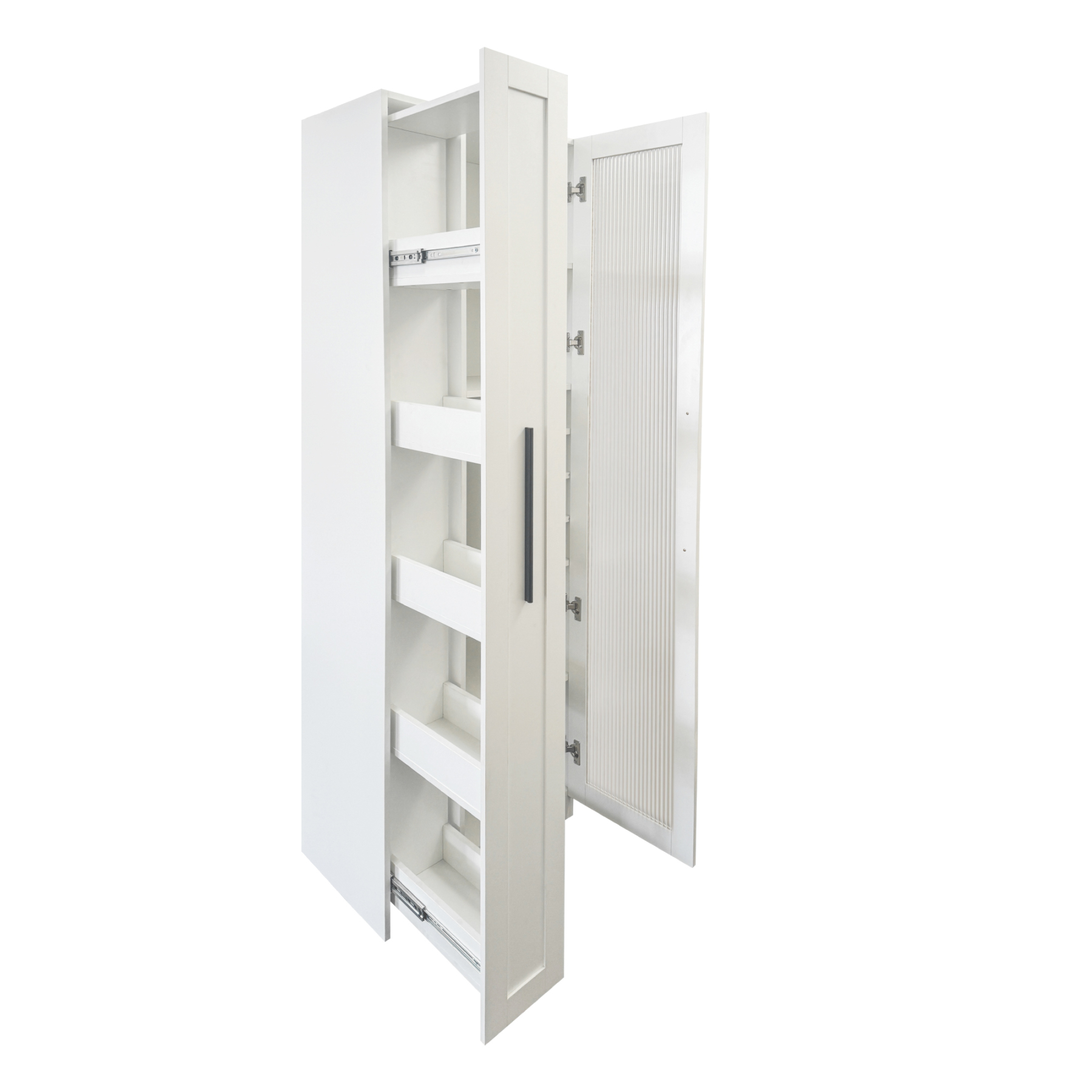 71" Slim Kitchen Pantry Cabinet w/ Clear Door & Pull-Out Shelf | Multifunctional