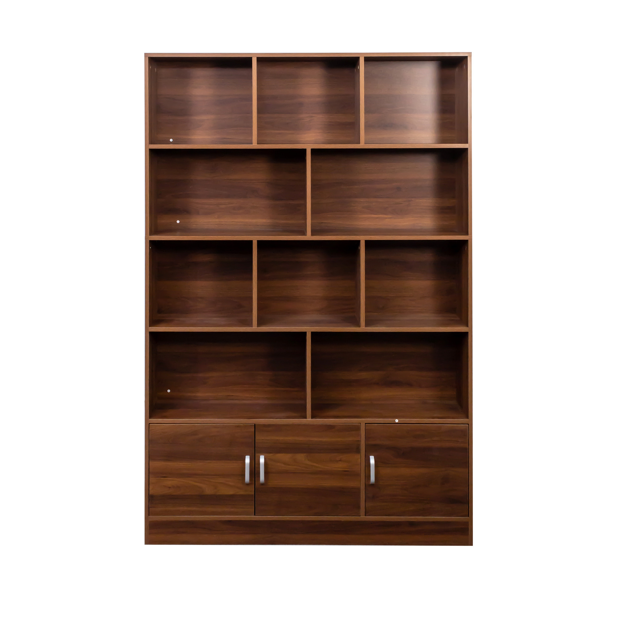 71" Tall Bookshelf with 10 Cubes & 3 Doors for Home Office, Living Room, Study