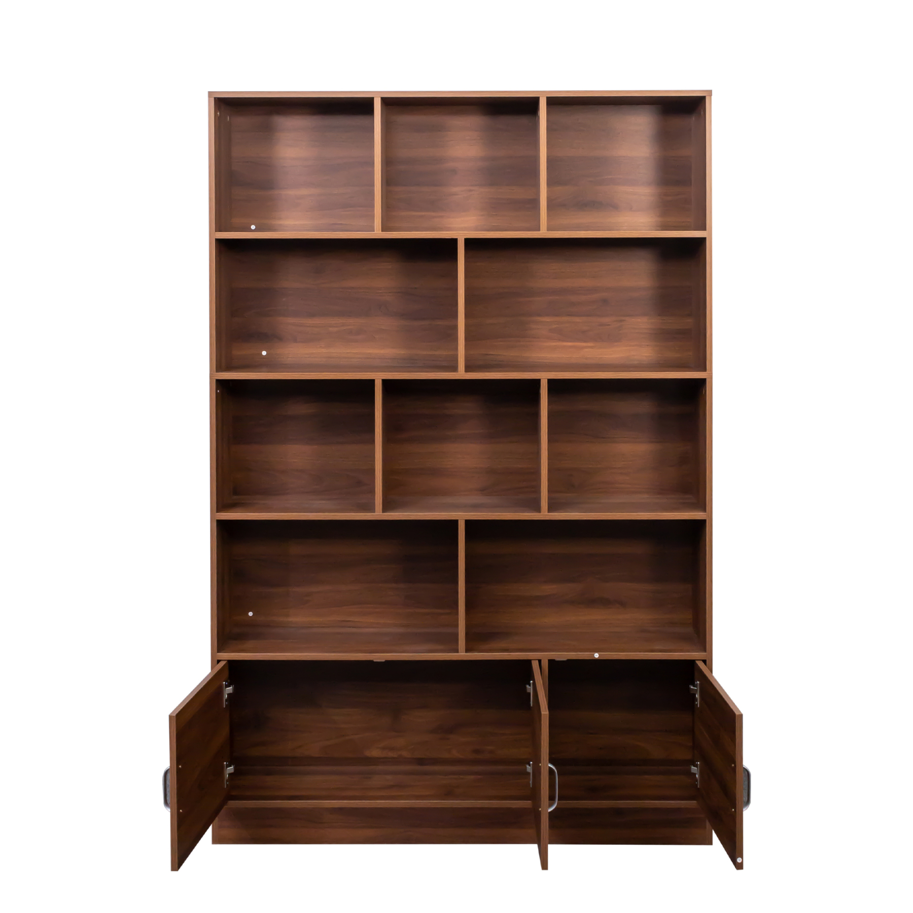 71" Tall Bookshelf with 10 Cubes & 3 Doors for Home Office, Living Room, Study