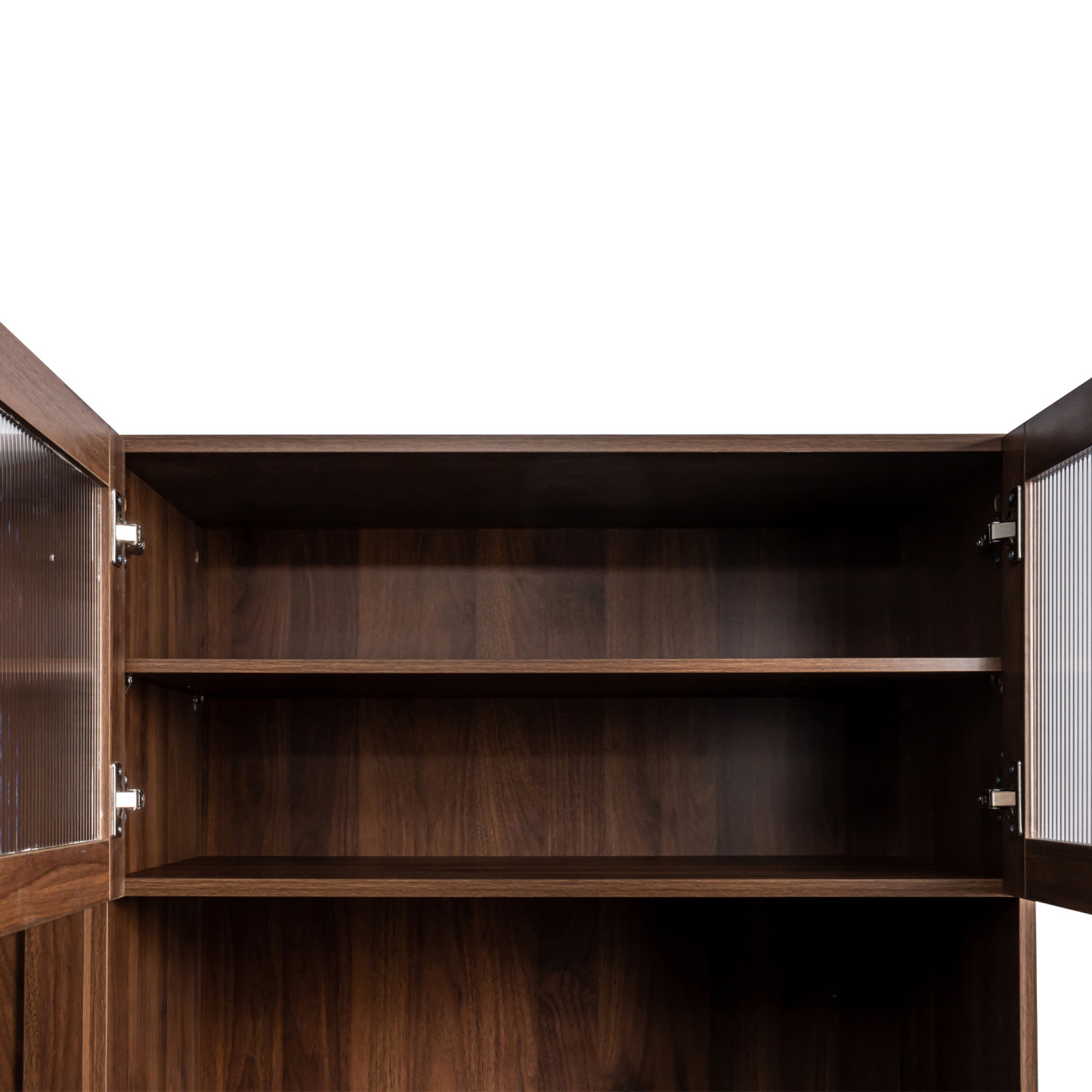 71" Tall Kitchen Pantry Cabinet with Pull Out Shelves and Glass Doors | Multifunctional