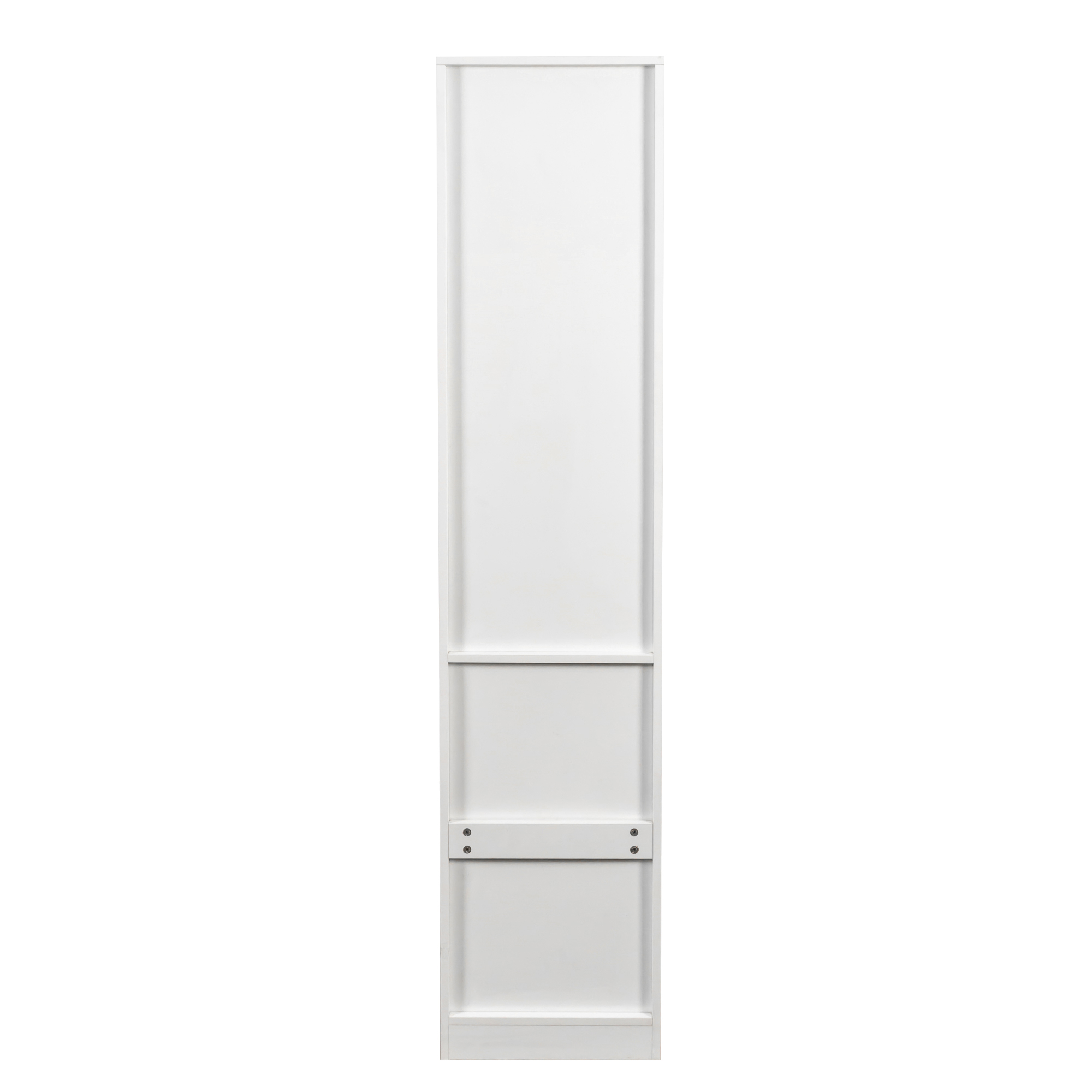 71" Tall Narrow Storage Cabinet with Ribbed Door and 3 Drawers, White