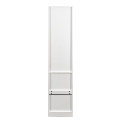 71" Tall Narrow Storage Cabinet with Ribbed Door and 3 Drawers, White