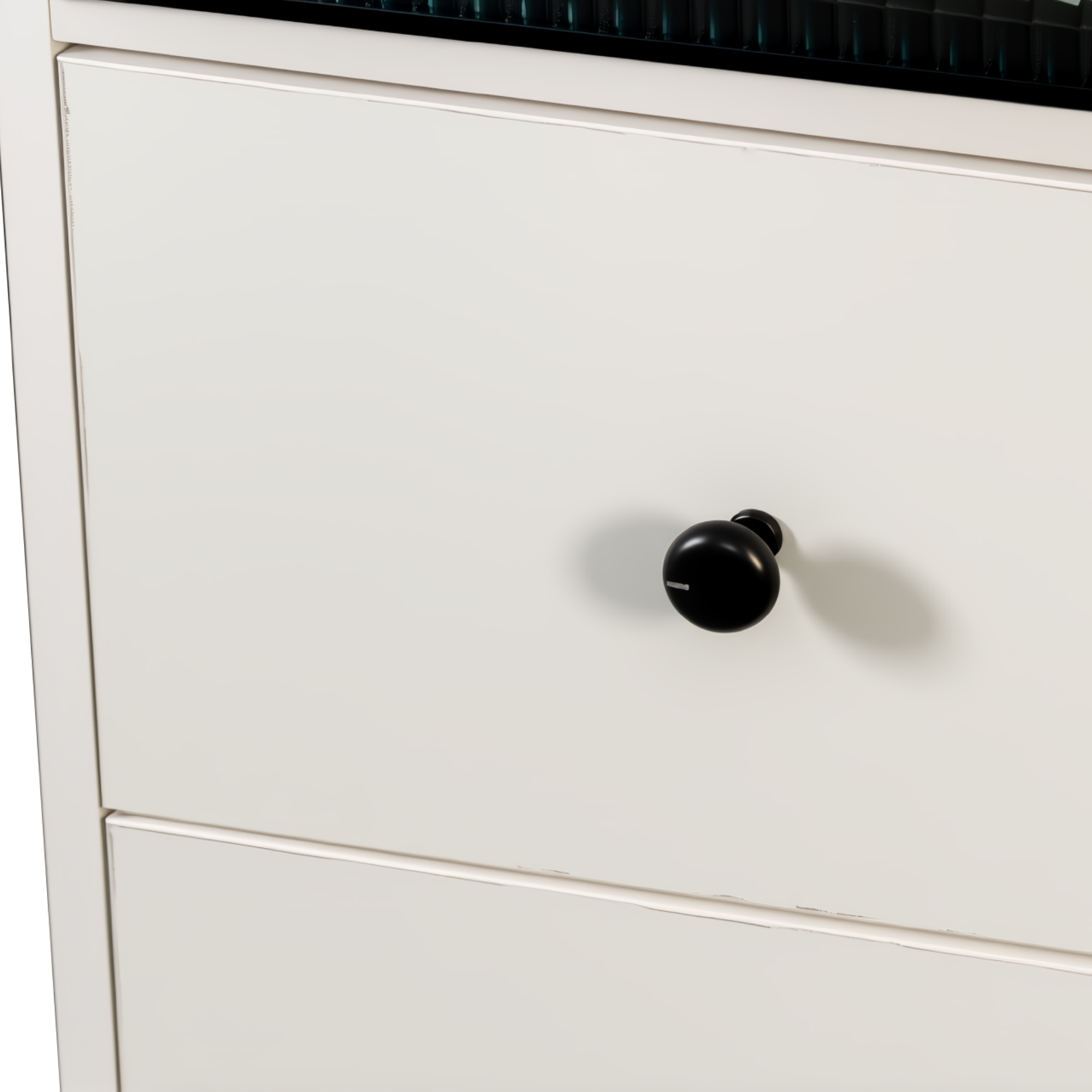 71" Tall Narrow Storage Cabinet with Ribbed Door and 3 Drawers, White