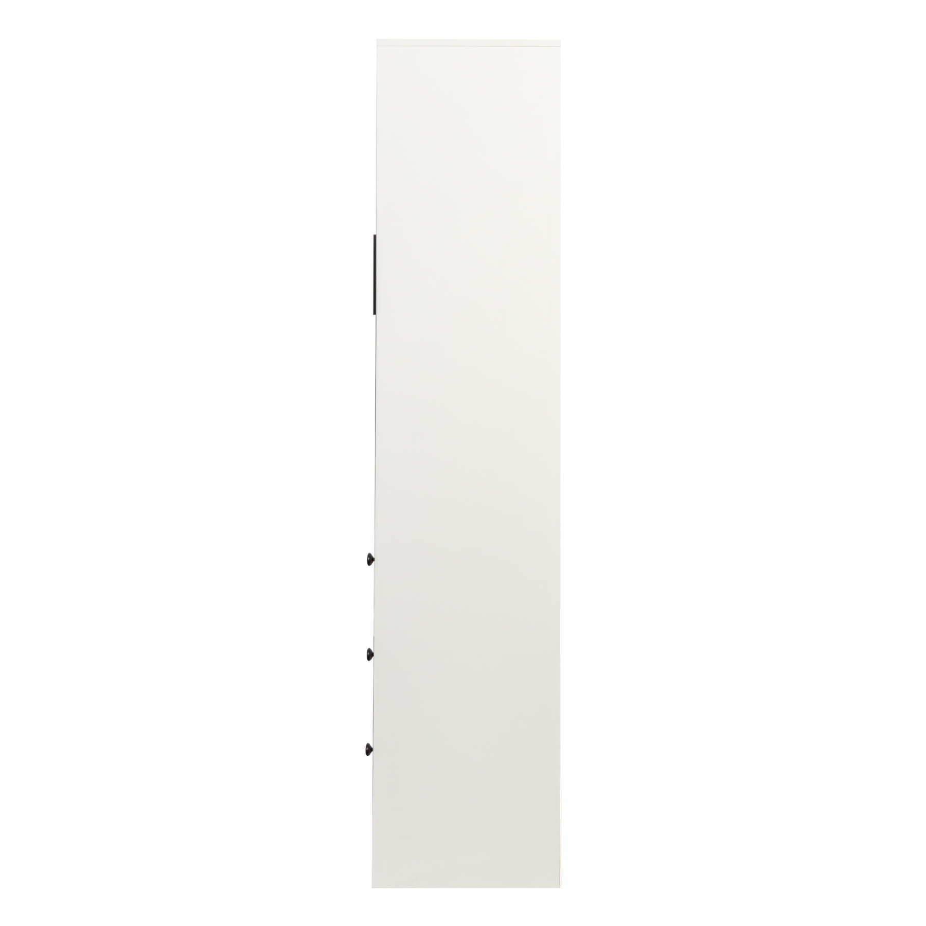 71" Tall Narrow Storage Cabinet with Ribbed Door and 3 Drawers, White