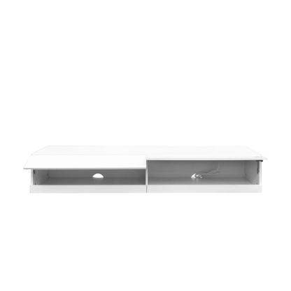71" Wall-Mounted Floating TV Stand with 20 Color LEDs & Charging Station