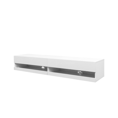71" Wall-Mounted Floating TV Stand with 20 Color LEDs & Charging Station