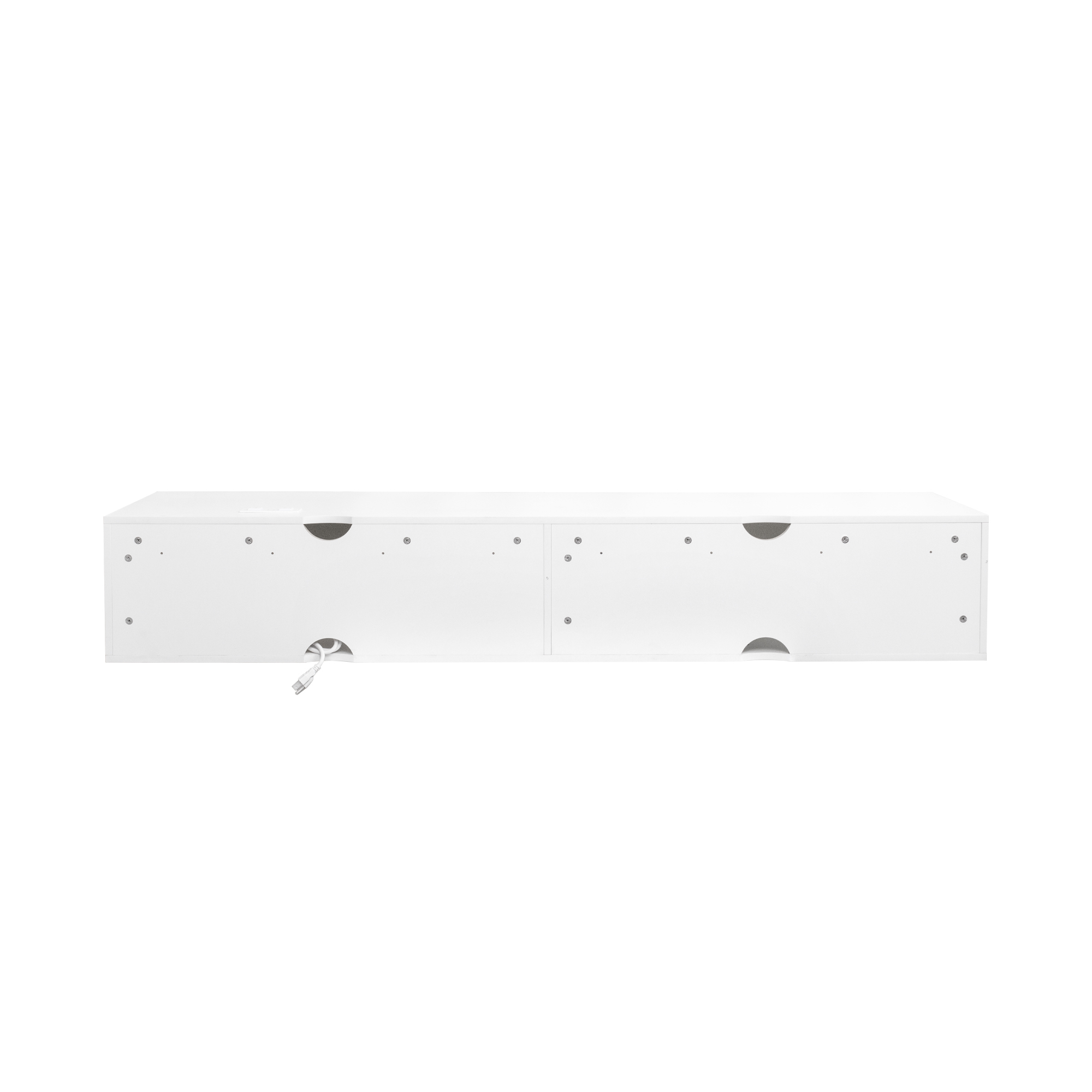 71" Wall-Mounted Floating TV Stand with 20 Color LEDs & Charging Station