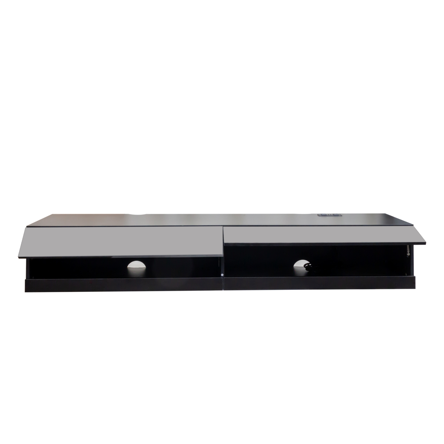 71" Wall-Mounted Floating TV Stand with 20 Color LEDs & Charging Station