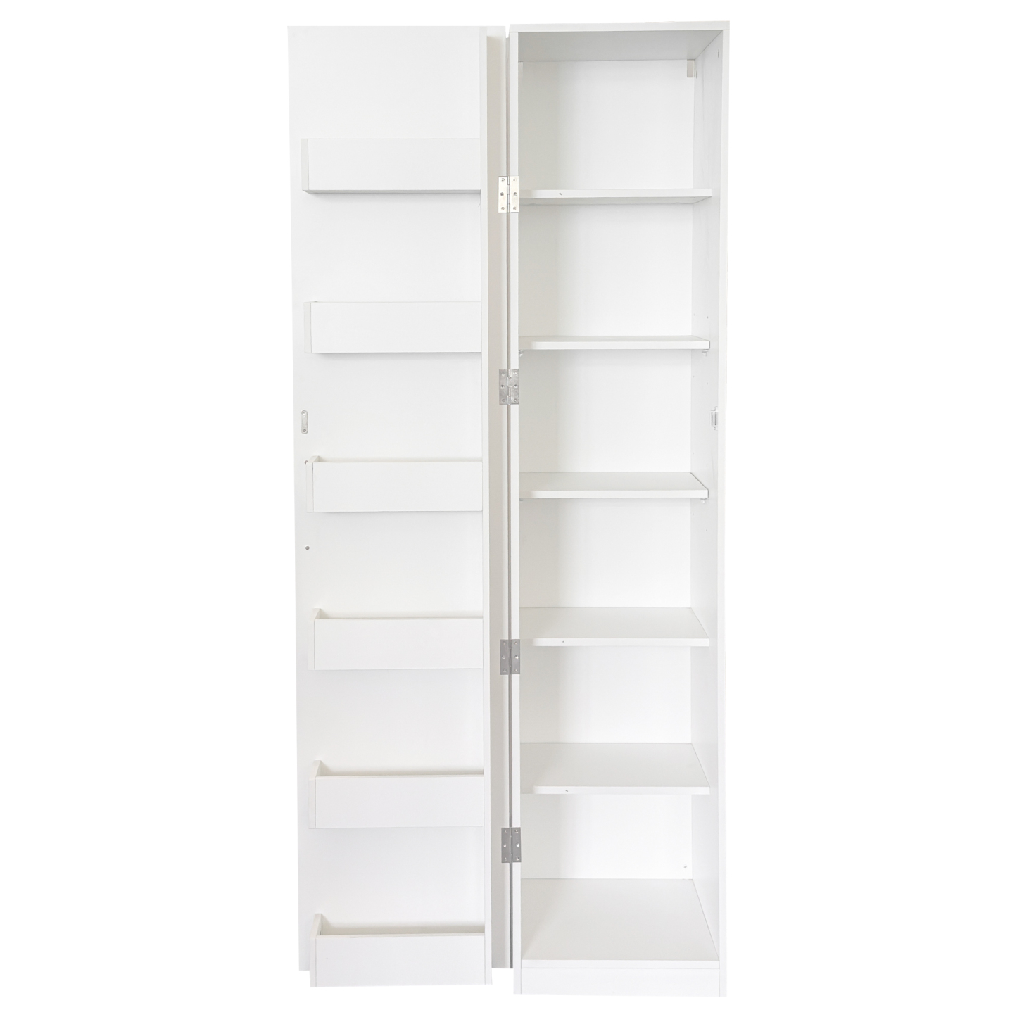 71" White Multipurpose Kitchen Pantry Cabinet w/ Doors & Adjustable Shelves