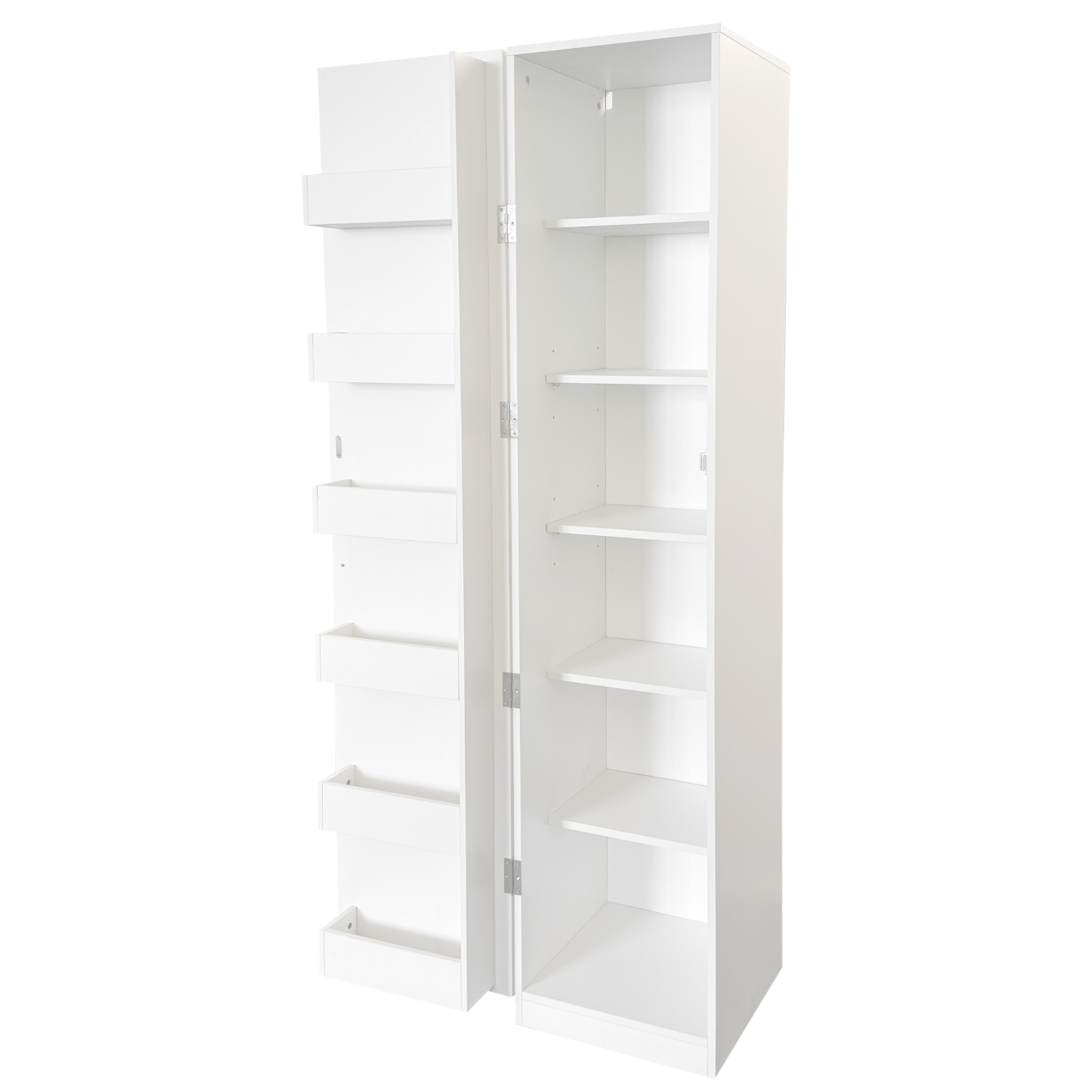 71" White Multipurpose Kitchen Pantry Cabinet w/ Doors & Adjustable Shelves