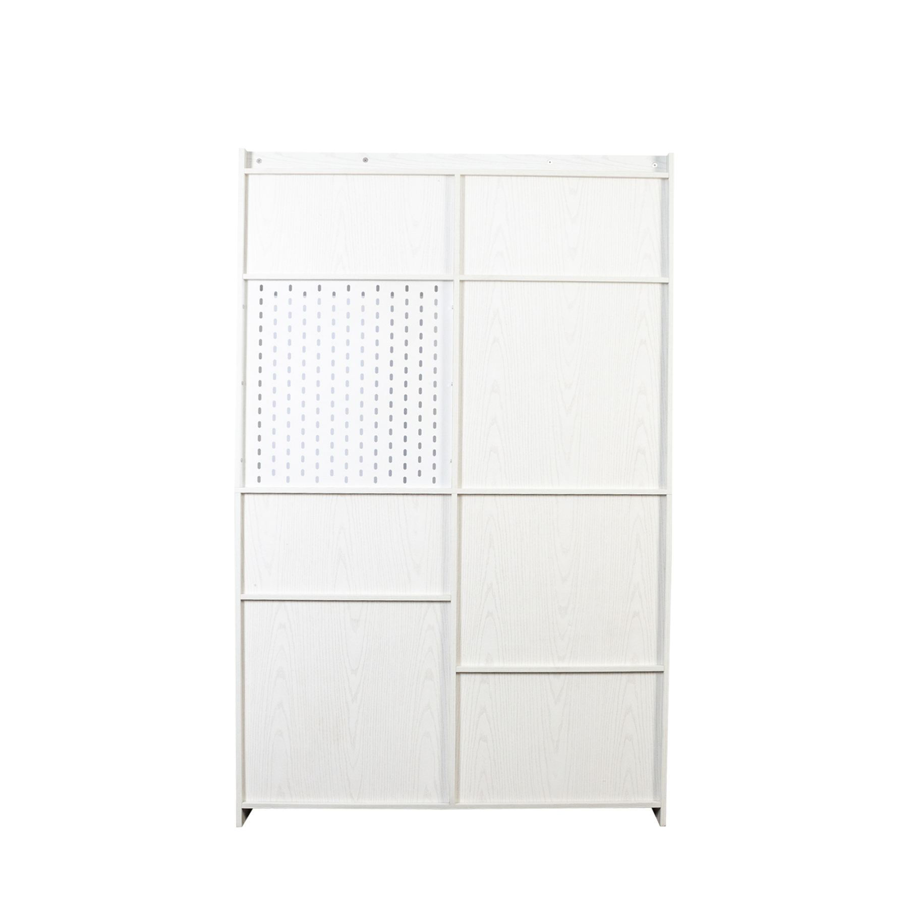 79" Multi-Functional Bookshelf with Drawers, Adjustable Shelves & Pegboard, White