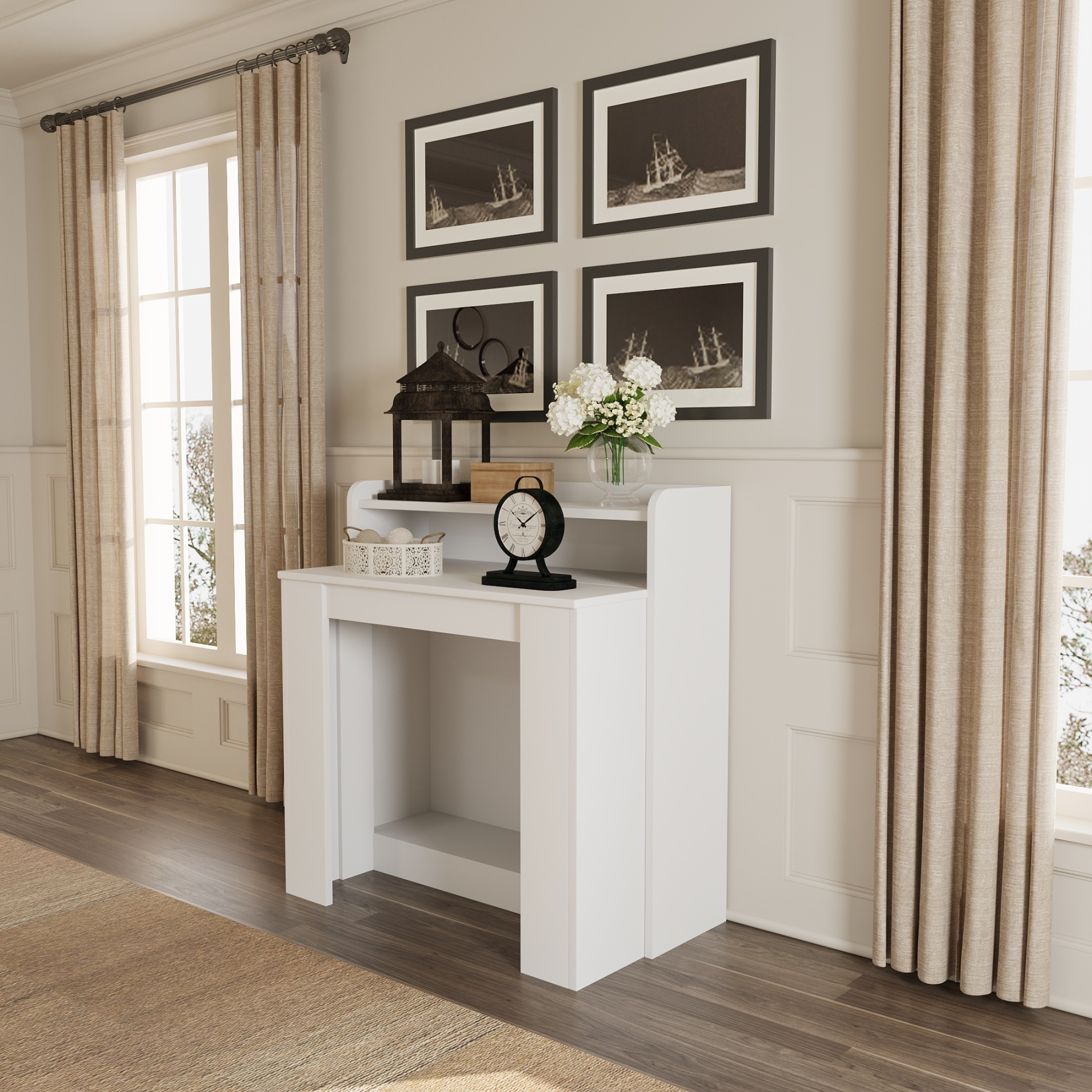 Extendable Dining Table with Hidden Storage for 1-9 People | 21"-98"