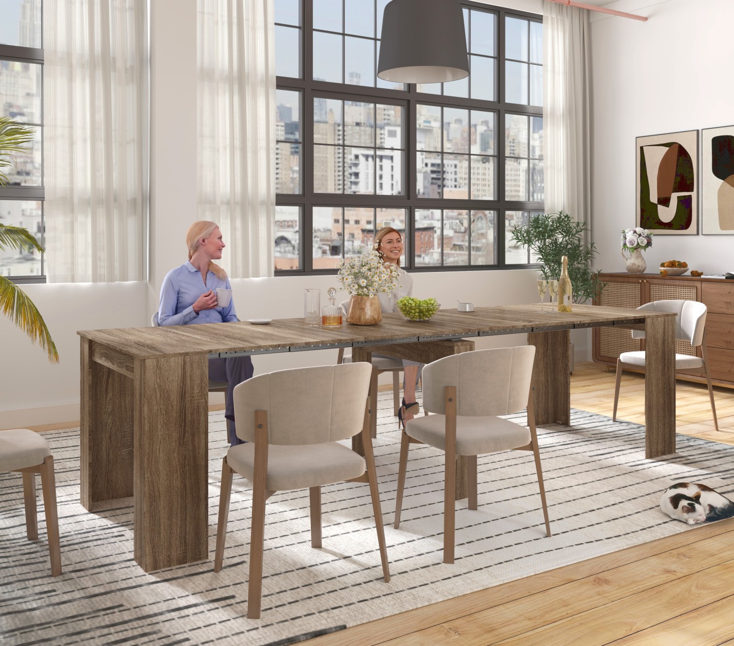 Space-Saving Extendable Dining Table for 2-12 People - Joysource