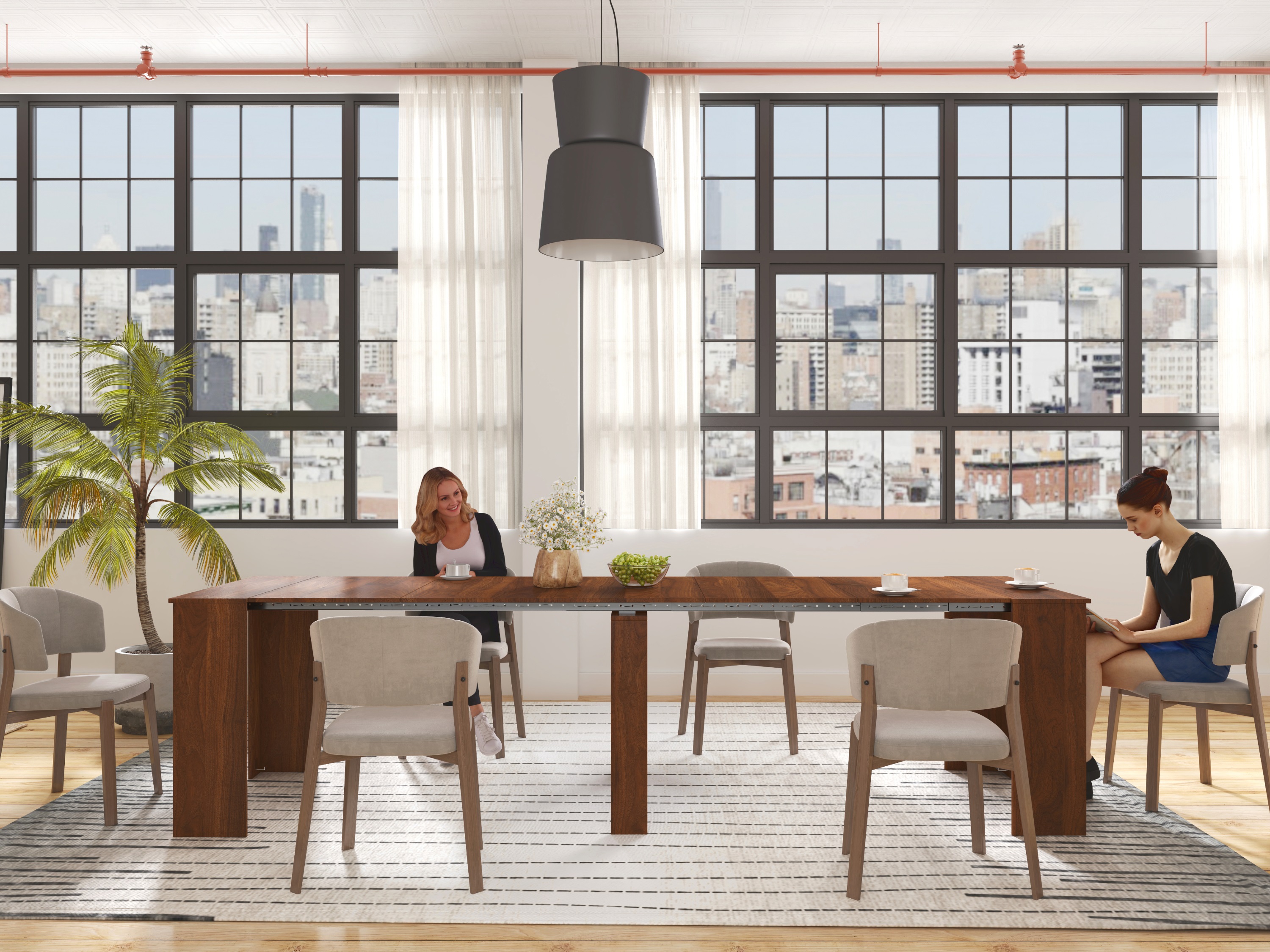 Space-Saving Extendable Dining Table for 2-12 People - Joysource