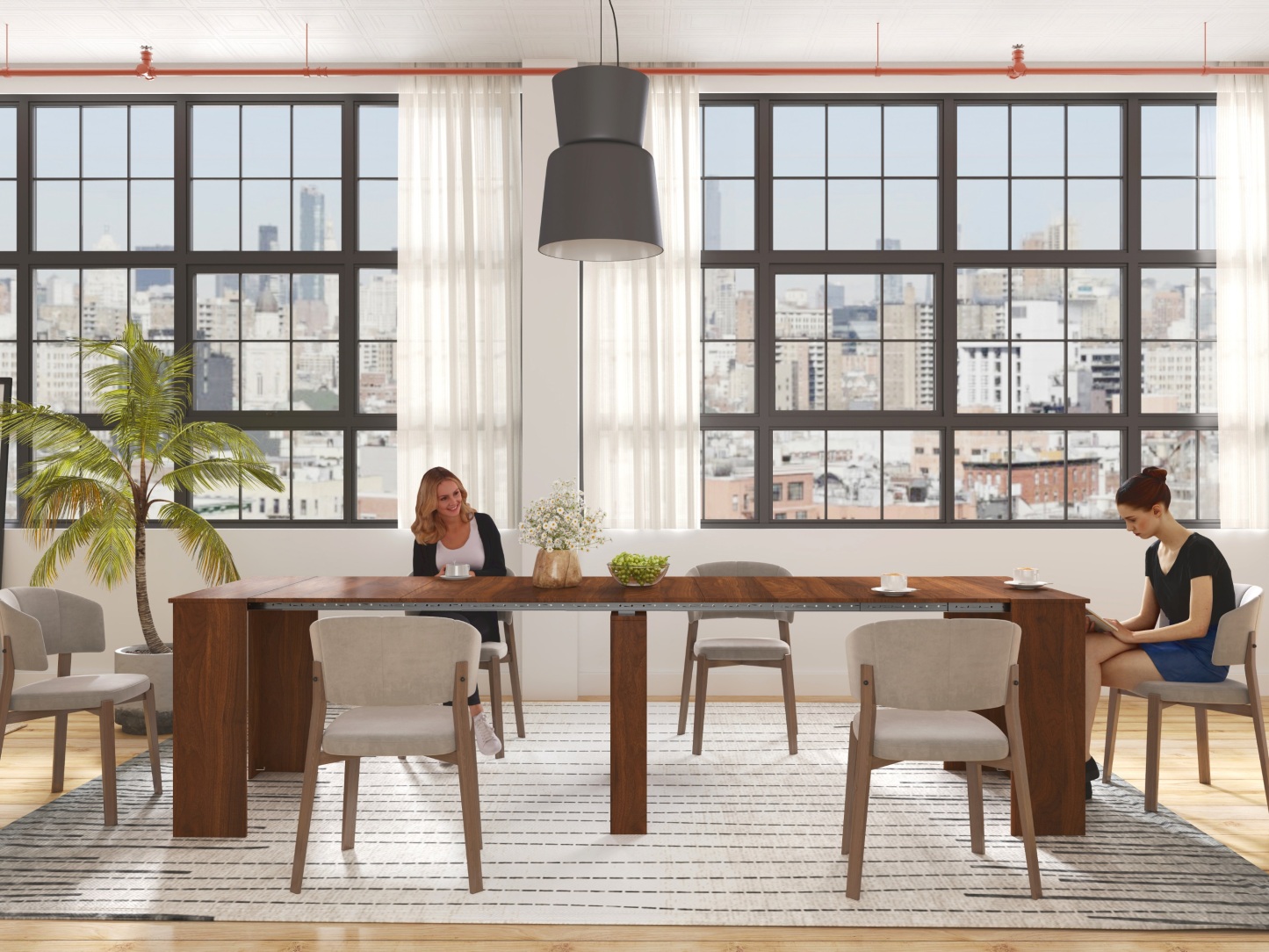 Space-Saving Extendable Dining Table for 2-12 People - Joysource
