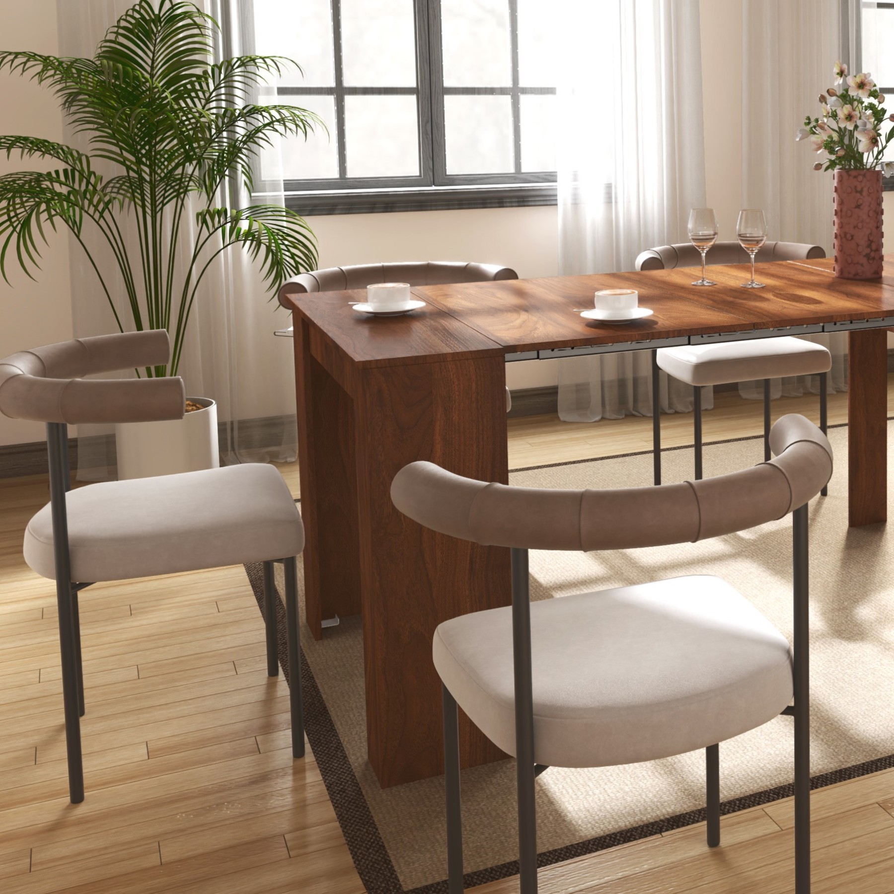 Space-Saving Extendable Dining Table for 2-12 People - Joysource
