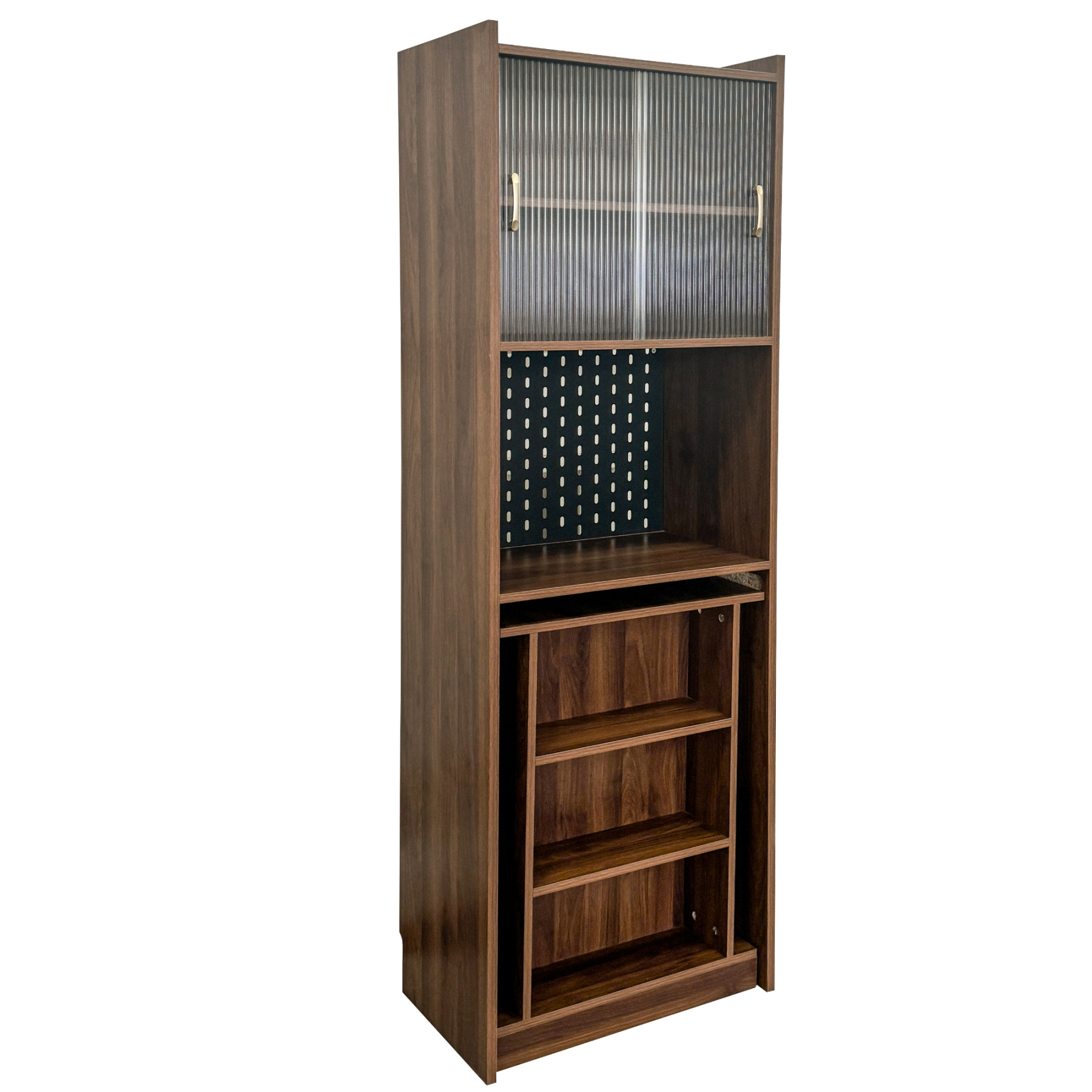 13-36"W Foldable Computer Desk w/ Storage & Pegboard | Space-Saving