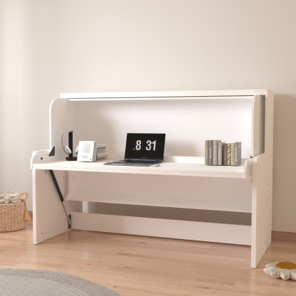Horizontal Murphy Bed with Desk for Small Apartments, Offices, Guest Room